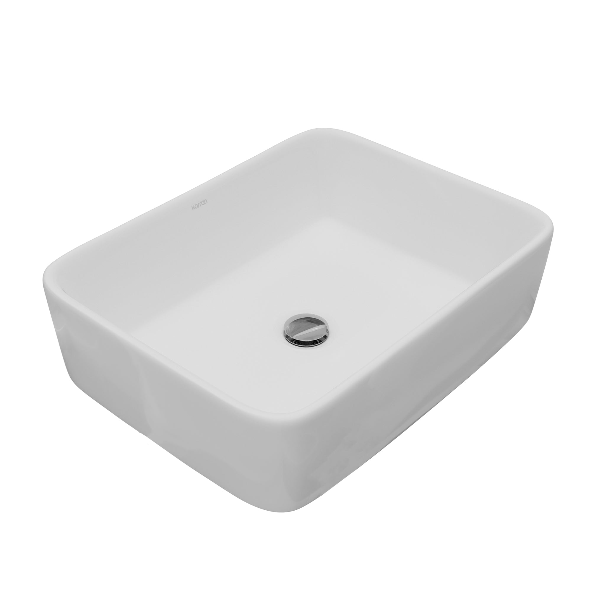 Alternative View of Karran Valera 18.75" x 14.5" x 4.25" Rectangular Vessel Vitreous China ADA Bathroom Sink, White, VC-501-WH