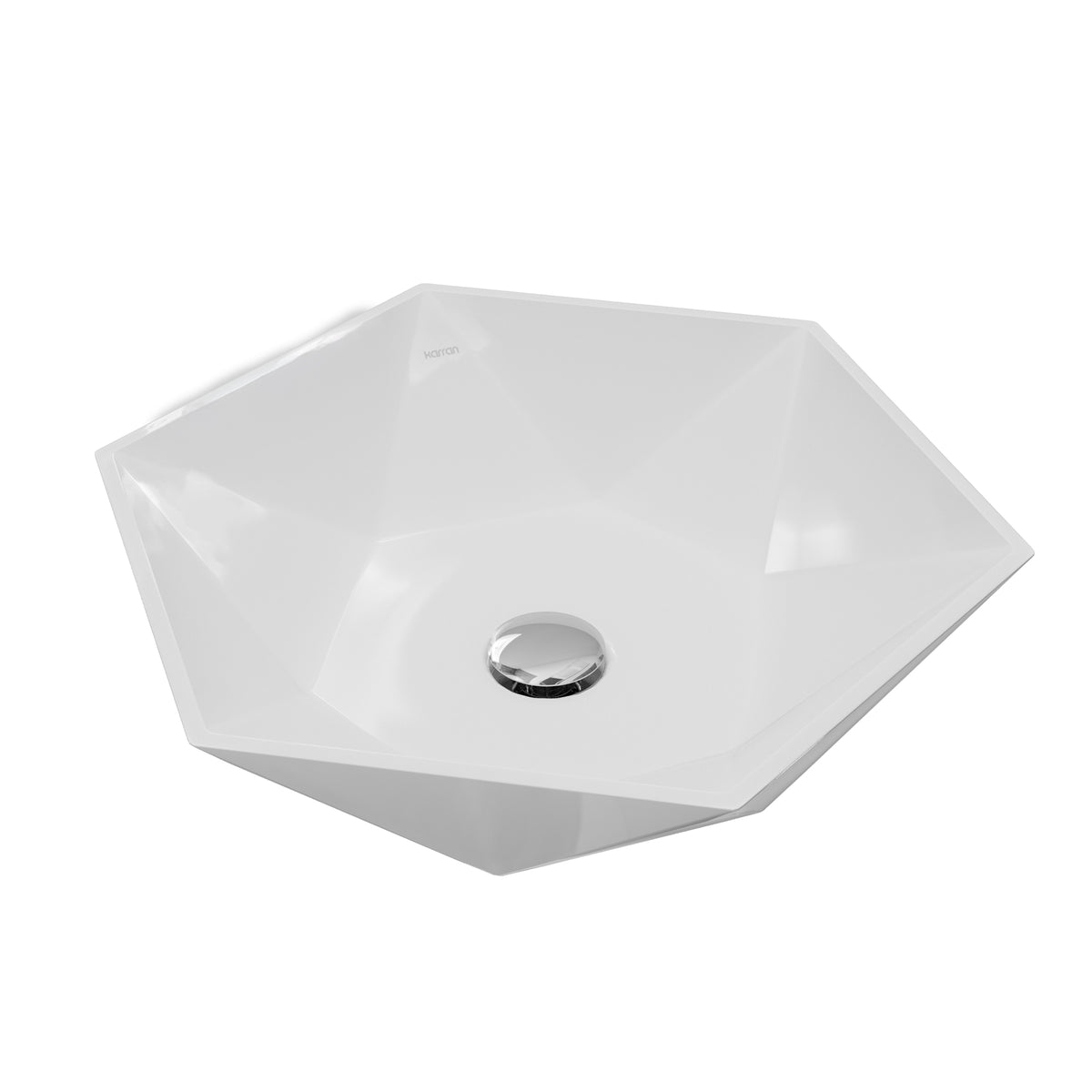 Alternative View of Karran Valera 18.75" x 16.375" x 4" Hexagon Vessel Vitreous China ADA Bathroom Sink, White, VC-601-WH