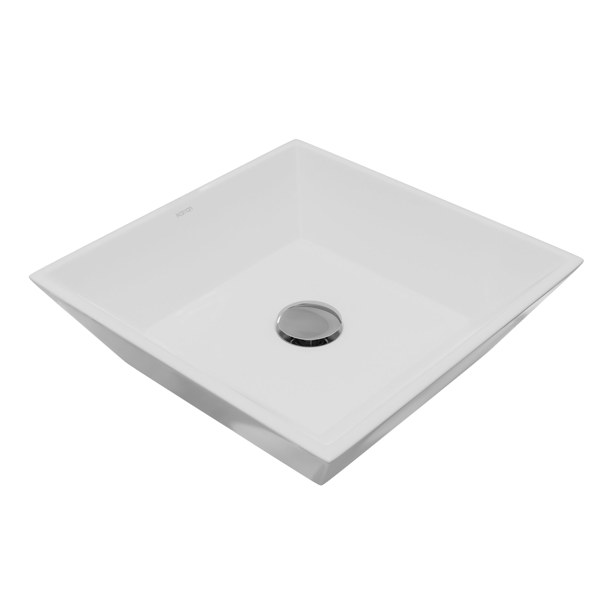 Alternative View of Karran Valera 16.25" x 16.25" x 3.75" Square Vessel Vitreous China ADA Bathroom Sink, White, VC-603-WH