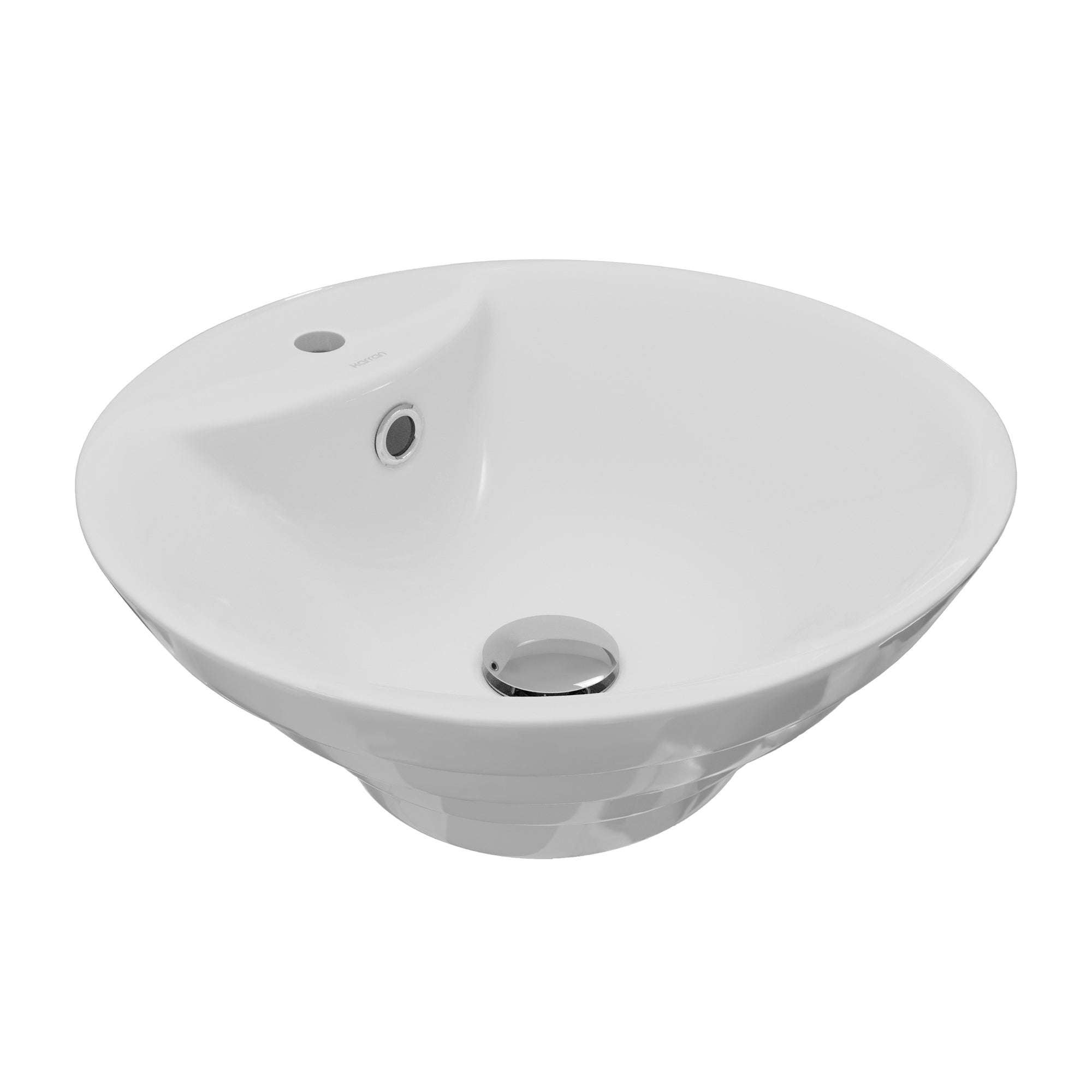 Alternative View of Karran Valera 18.875" x 18.875" x 5.75" Round Vessel Vitreous China ADA Bathroom Sink, White, VC-402-WH