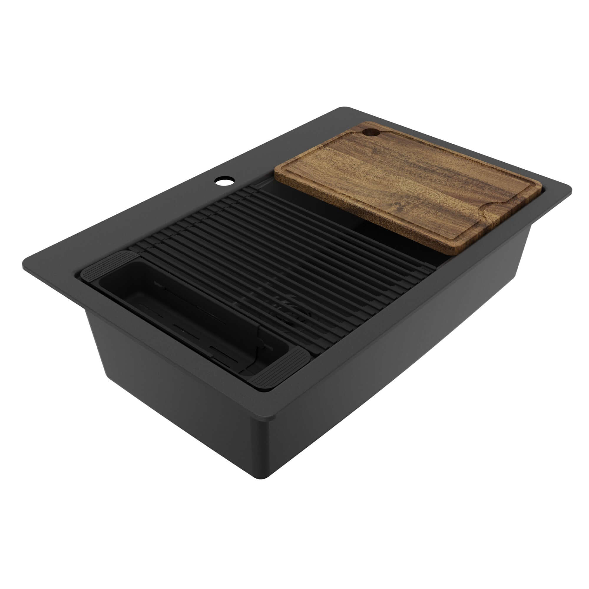 Karran 33 quartz composite workstation kitchen sink black product image