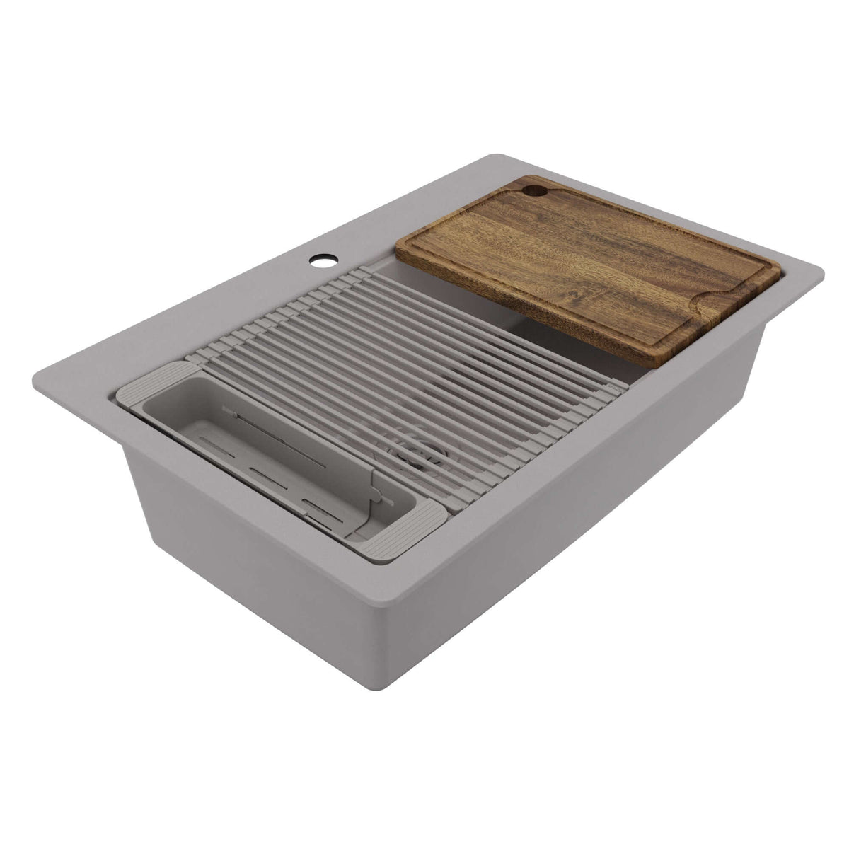 Karran 33 quartz composite workstation kitchen sink grey product image