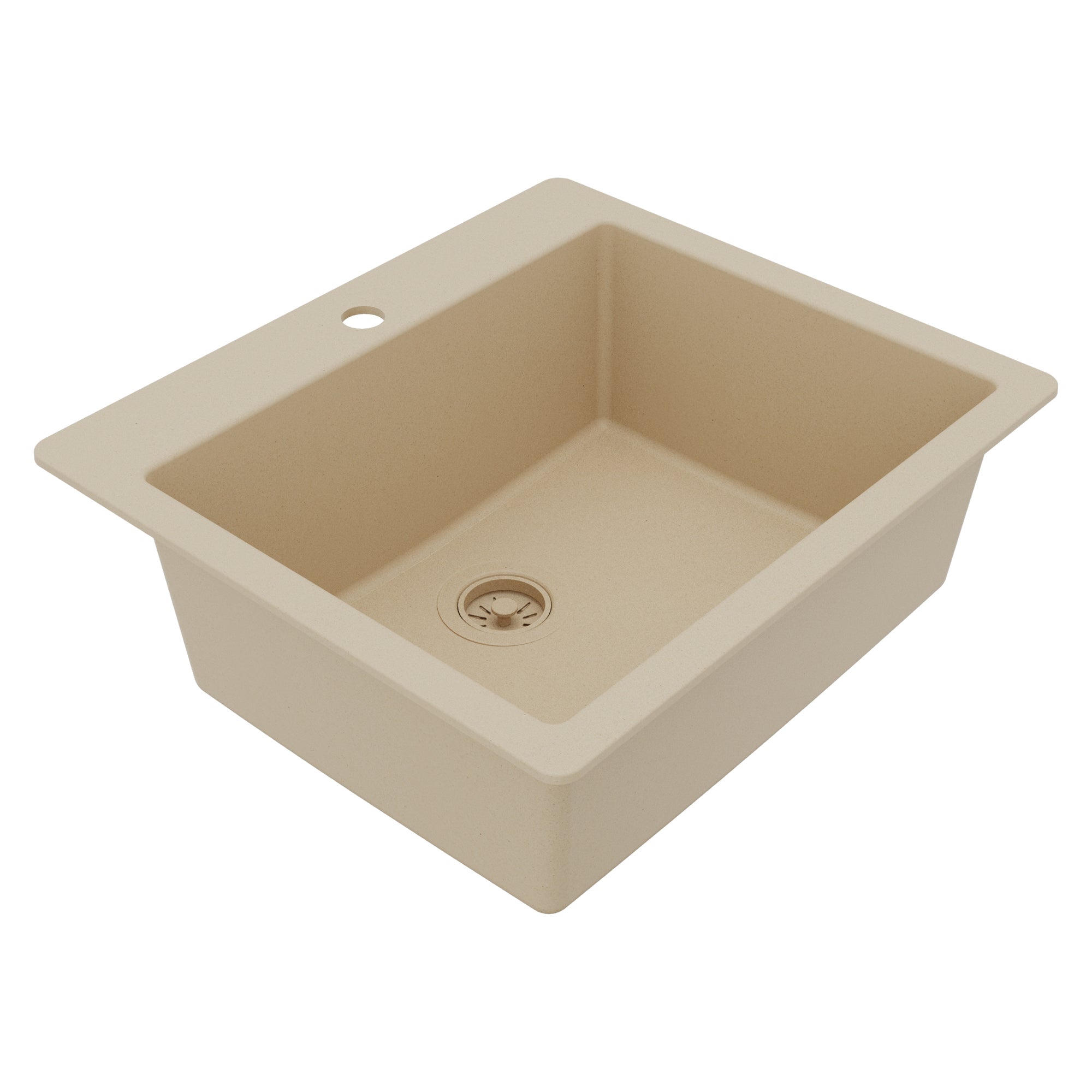 Alternative View of Karran 25" Drop In/Topmount Quartz Composite Kitchen Sink, Bisque, QT-820-BI