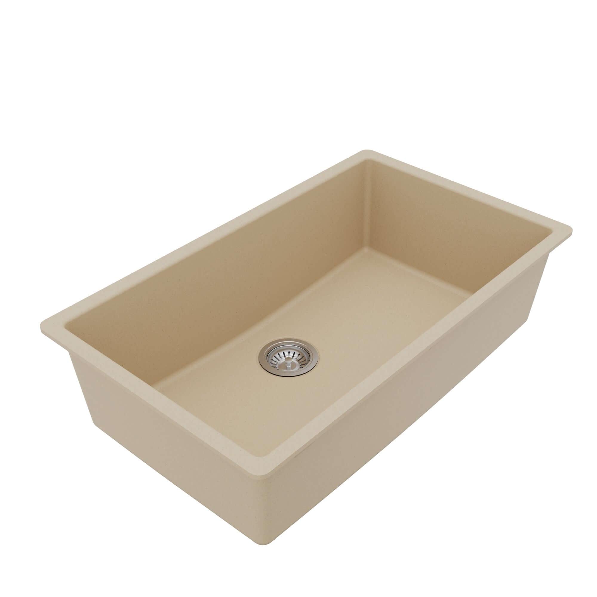 Alternative View of Karran 32" Undermount Quartz Composite Kitchen Sink with Accessories, Bisque, QU-812-BI-PK1