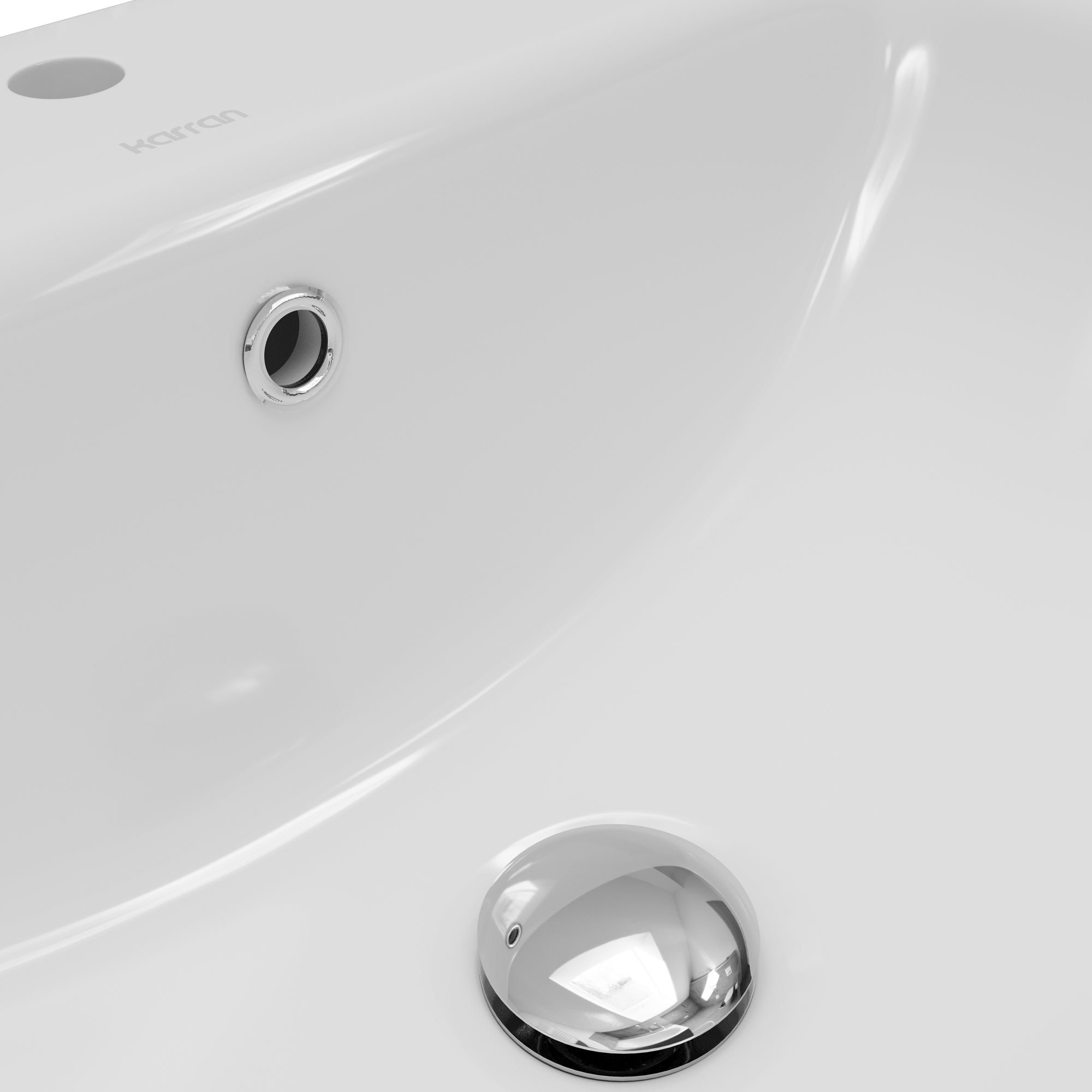 Karran Valera 18.125" x 21.25" Rectangular Drop In/Topmount Vitreous China ADA Bathroom Sink, White, VC-204-WH