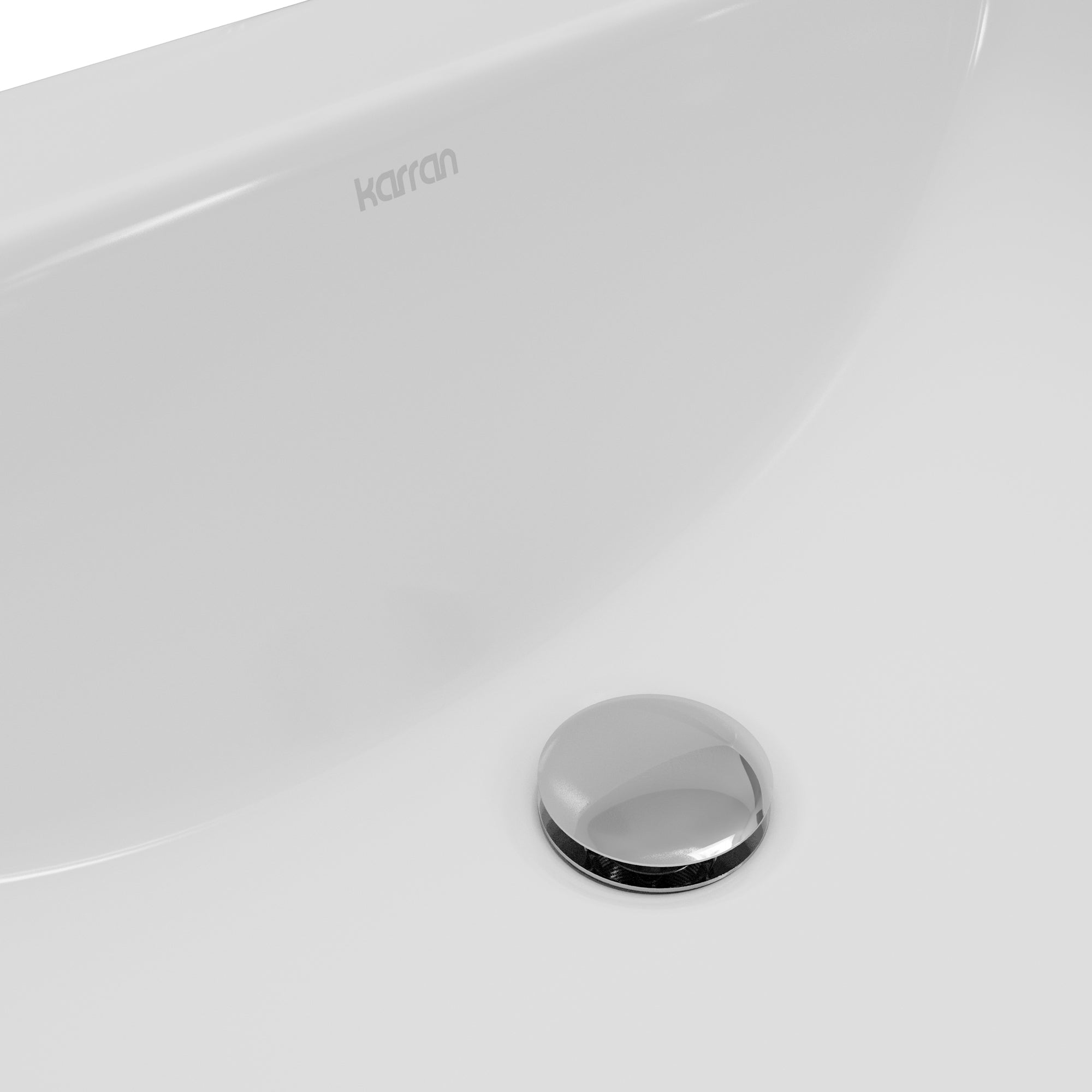 Karran Valera 17.125" x 23.25" Rectangular Drop In/Topmount Vitreous China ADA Bathroom Sink, White, VC-205-WH