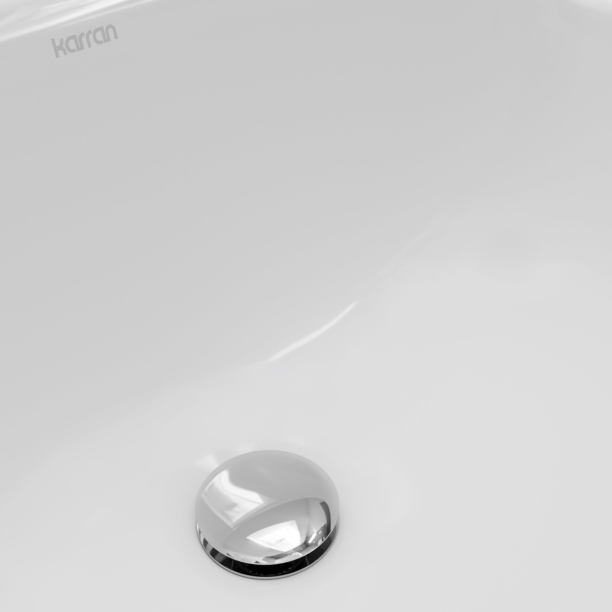 Karran Valera 19.5" x 19.5" Round Drop In/Topmount Vitreous China Bathroom Sink, White, VC-206-WH