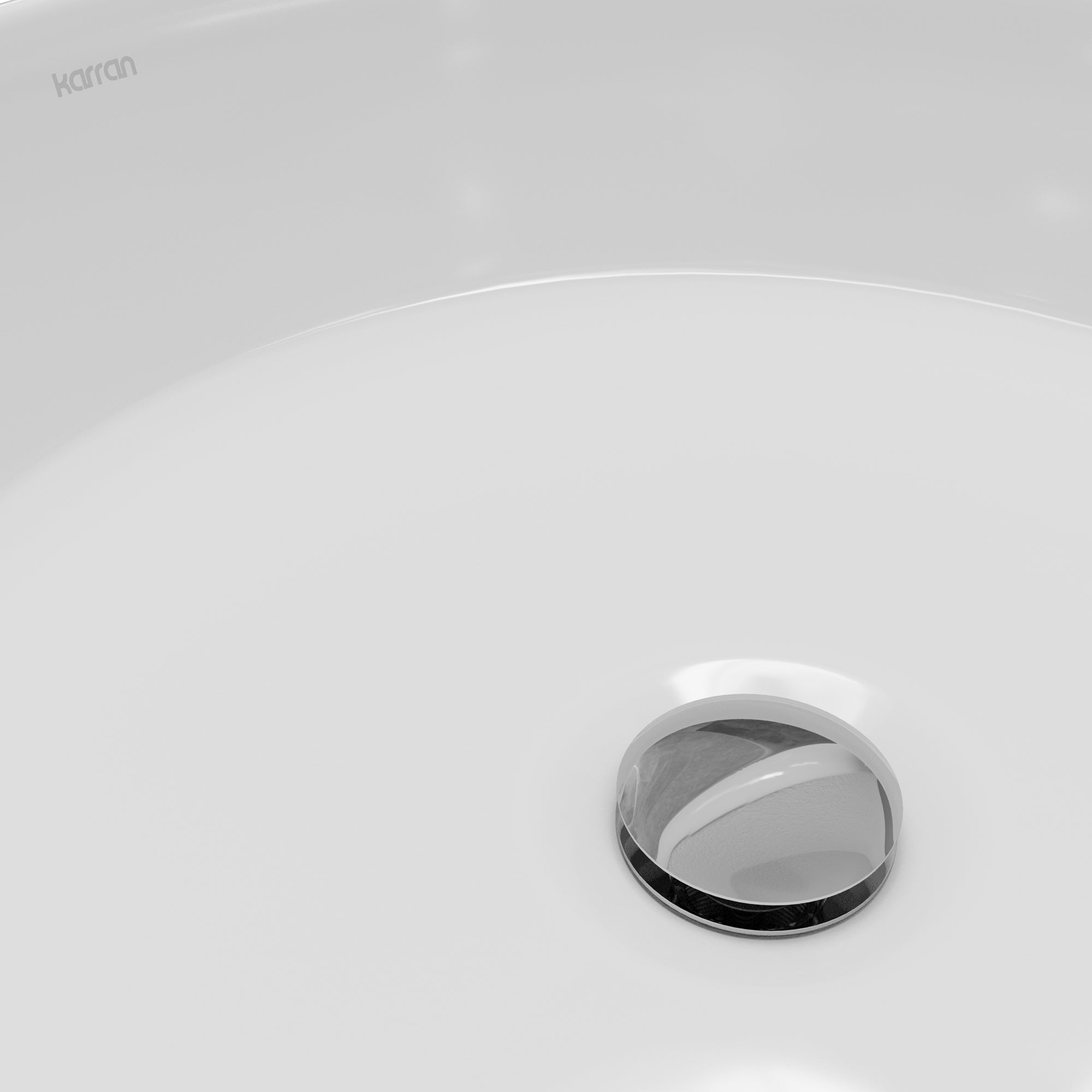 Alternative View of Karran Valera 18" x 18" x 4.5" Round Vessel Vitreous China ADA Bathroom Sink, White, VC-420-WH