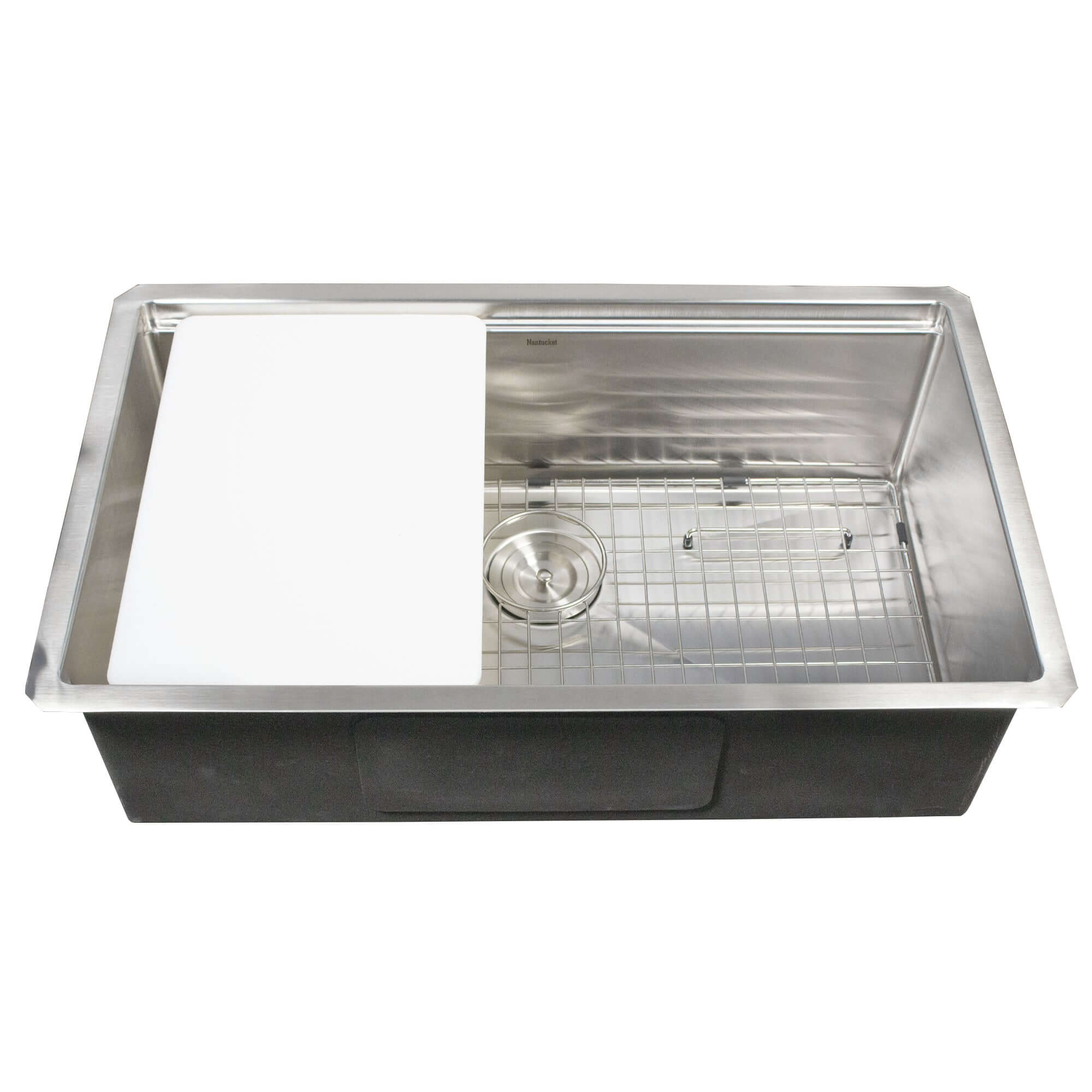 Nantucket Sinks All Weather 32" Undermount 316 Marine Grade Stainless Steel Kitchen Sink with Accessories, 16 Gauge, AW-PS-3219-16