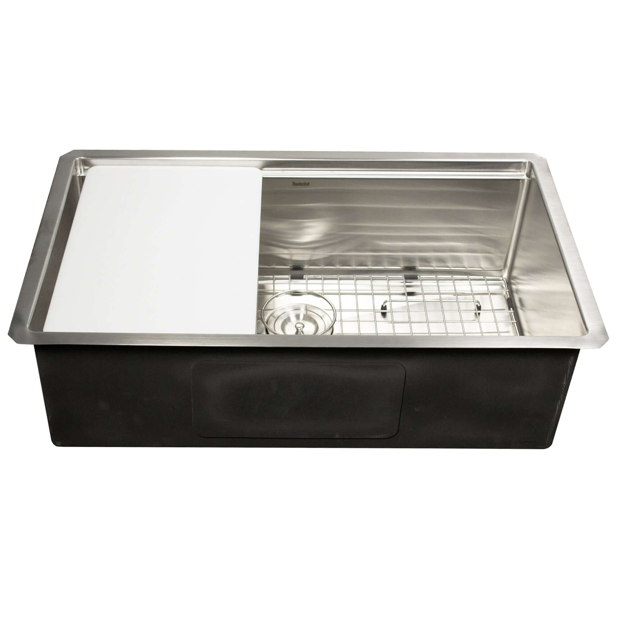 Nantucket Sinks All Weather 32" Undermount 316 Marine Grade Stainless Steel Kitchen Sink with Accessories, 16 Gauge, AW-PS-3219-16
