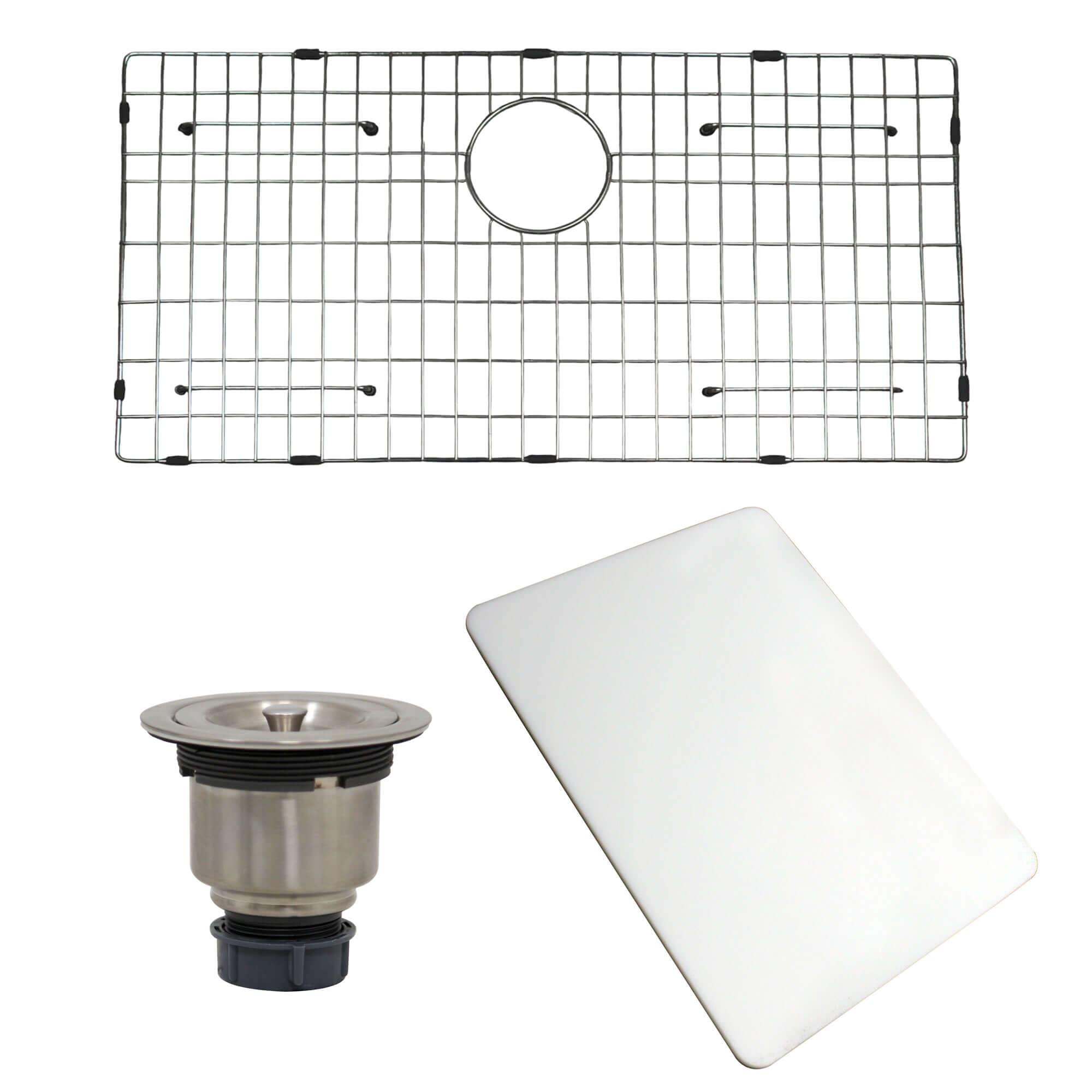 Nantucket Sinks All Weather 32" Undermount 316 Marine Grade Stainless Steel Kitchen Sink with Accessories, 16 Gauge, AW-PS-3219-16