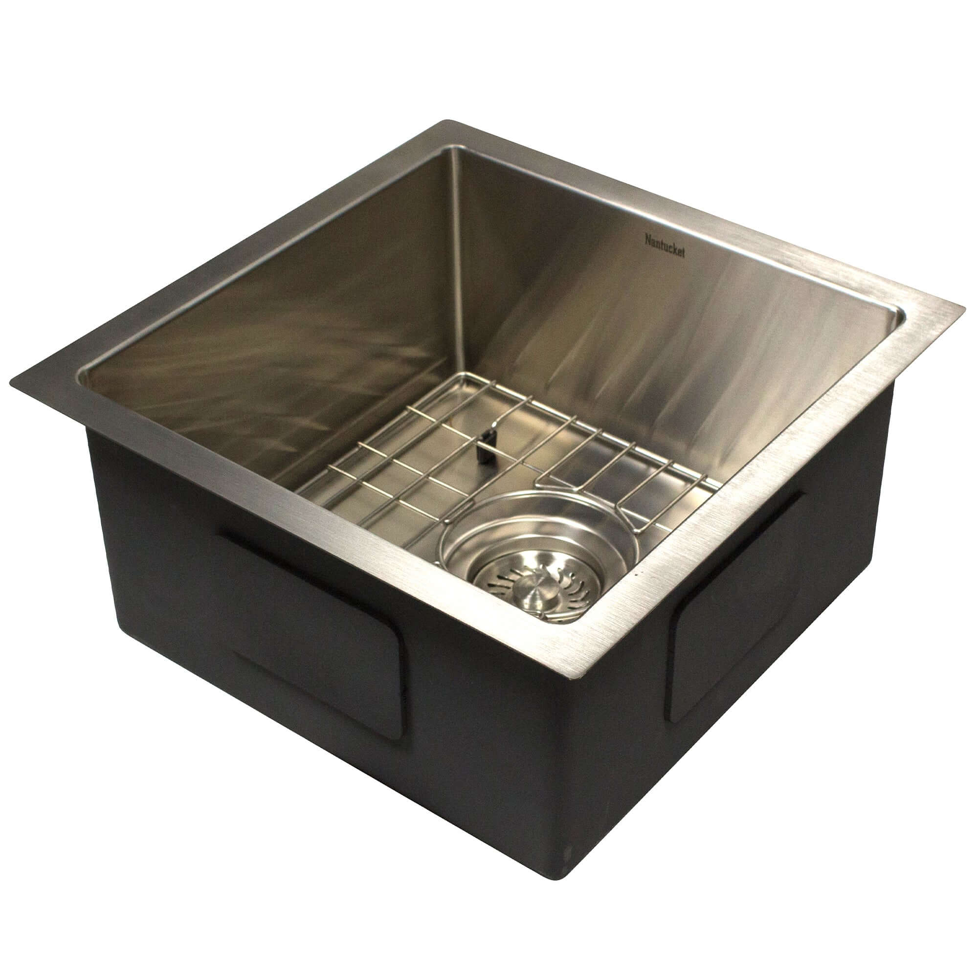 Nantucket Sinks All Weather 15" Undermount 316 Marine Grade Stainless Steel Kitchen Sink with Accessories, 16 Gauge, AW1515-16