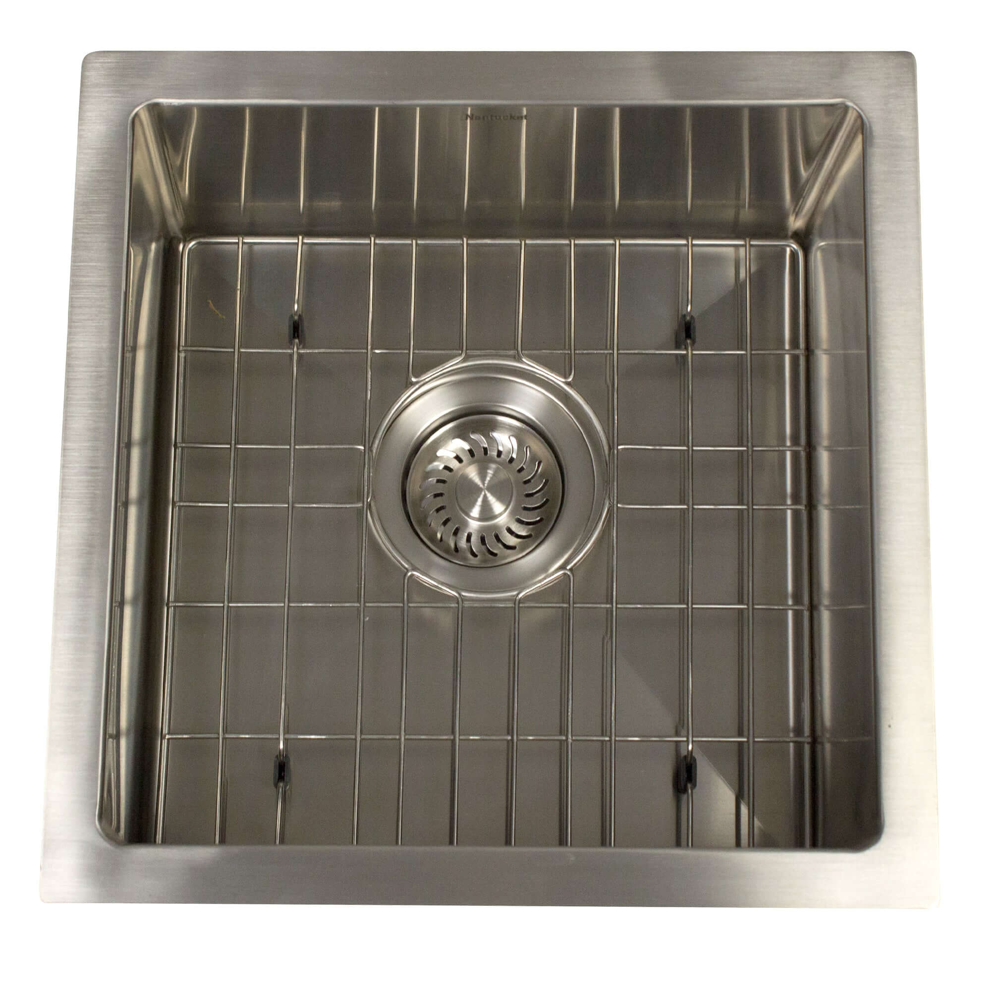 Nantucket Sinks All Weather 15" Undermount 316 Marine Grade Stainless Steel Kitchen Sink with Accessories, 16 Gauge, AW1515-16