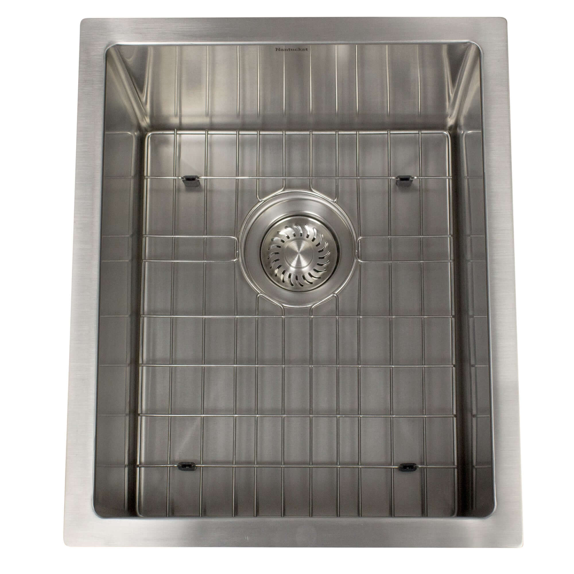 Nantucket Sinks All Weather 15" Undermount 316 Marine Grade Stainless Steel Kitchen Sink with Accessories, 16 Gauge, AW1518-16