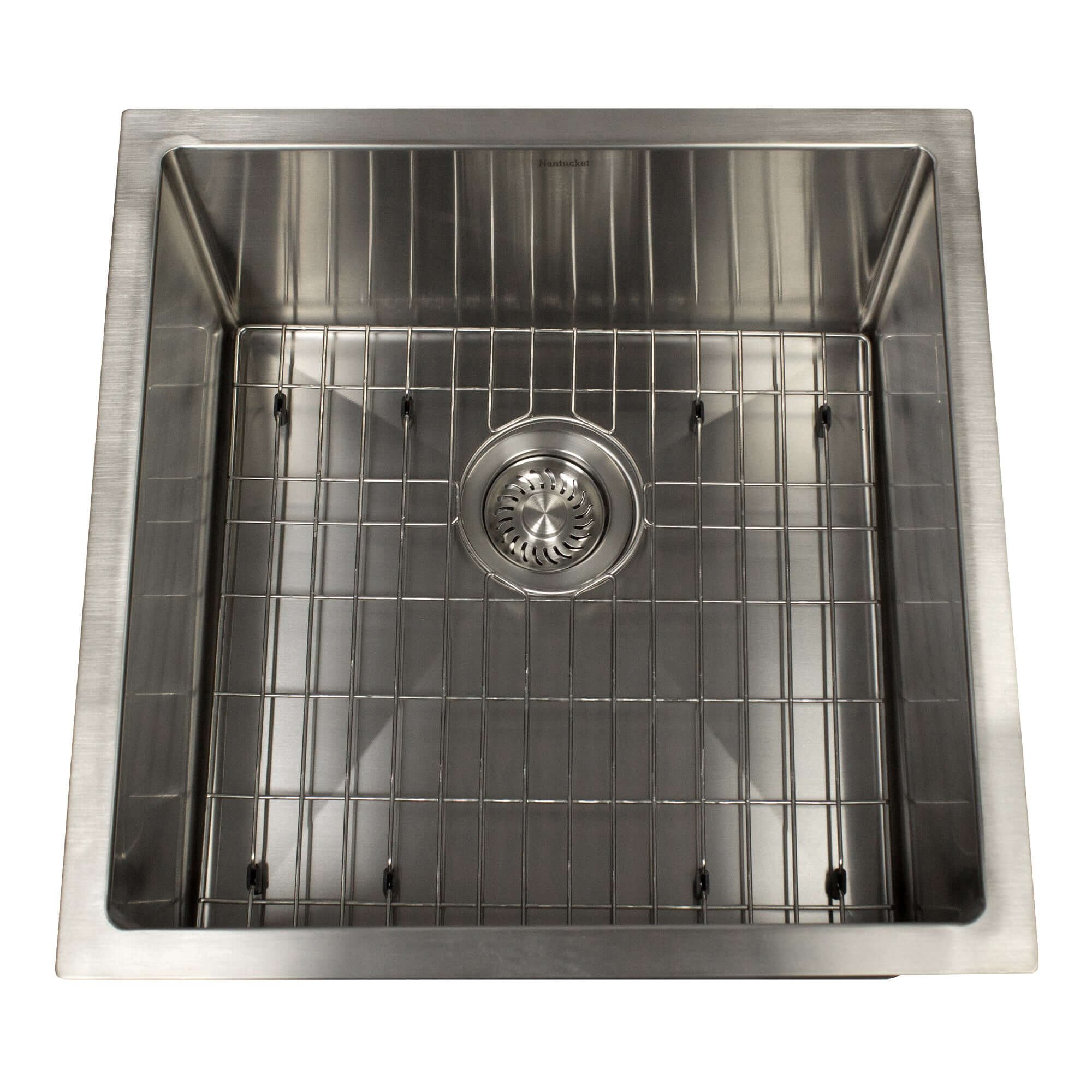 Nantucket Sinks All Weather 19" Square 316 Marine Grade Stainless Steel Workstation Bar/Kitchen Sink with Accessories, 16 Gauge, AW1919-16