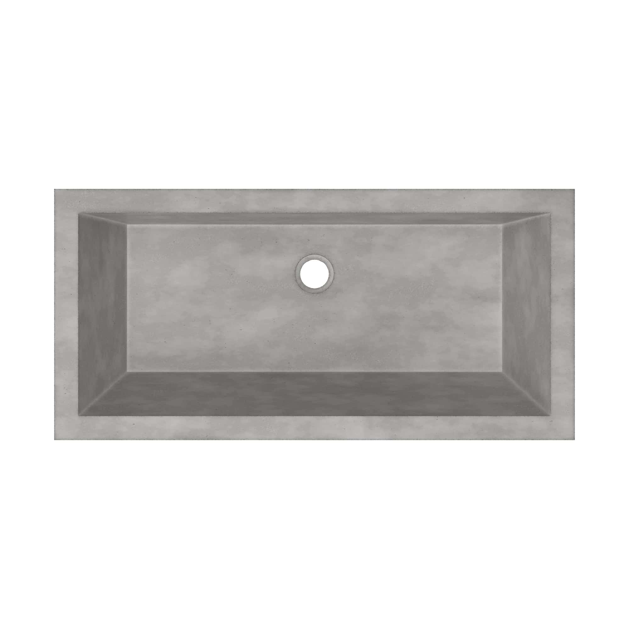 Native Trails Arcata 31" x 15" Rectangle Undermount NativeStone Concrete Bathroom Sink, Ash, NSL3115-A Product Image