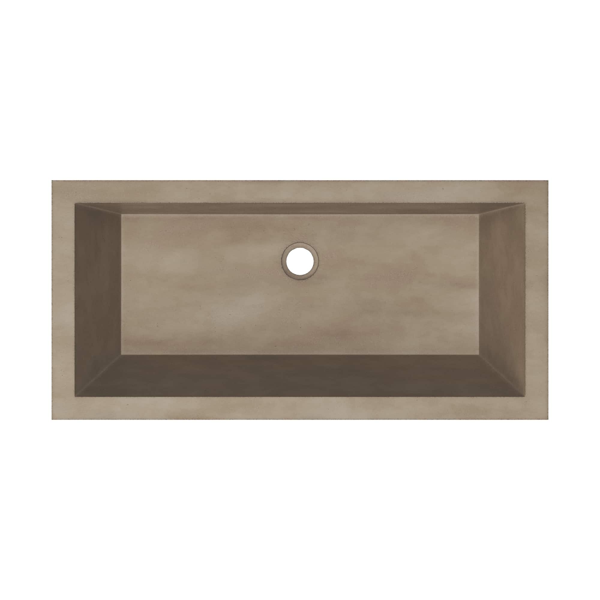 Native Trails Arcata 31" x 15" Rectangle Undermount NativeStone Concrete Bathroom Sink, Earth, NSL3115-E Product Image