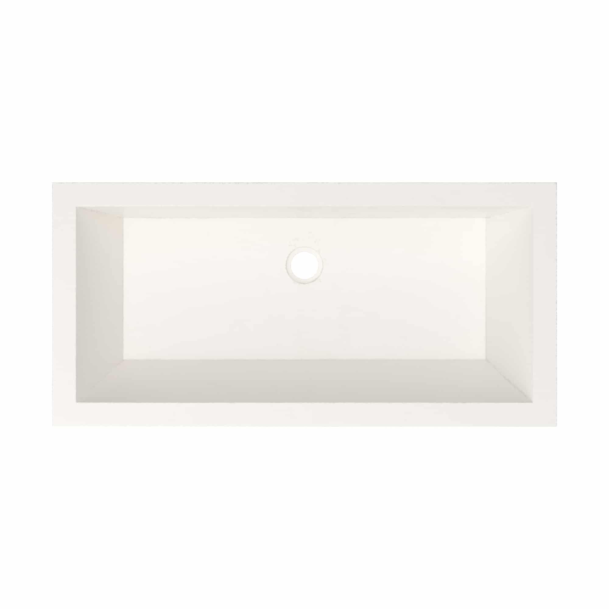 Native Trails Arcata 31" x 15" Rectangle Undermount NativeStone Concrete Bathroom Sink, Pearl, NSL3115-P Product Image
