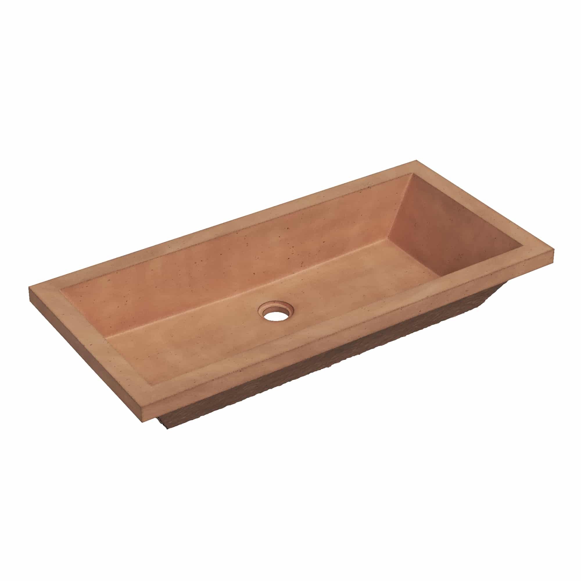 Native Trails Arcata 31" x 15" Rectangle Undermount NativeStone Concrete Bathroom Sink, Terracotta, NSL3115-T Product Image