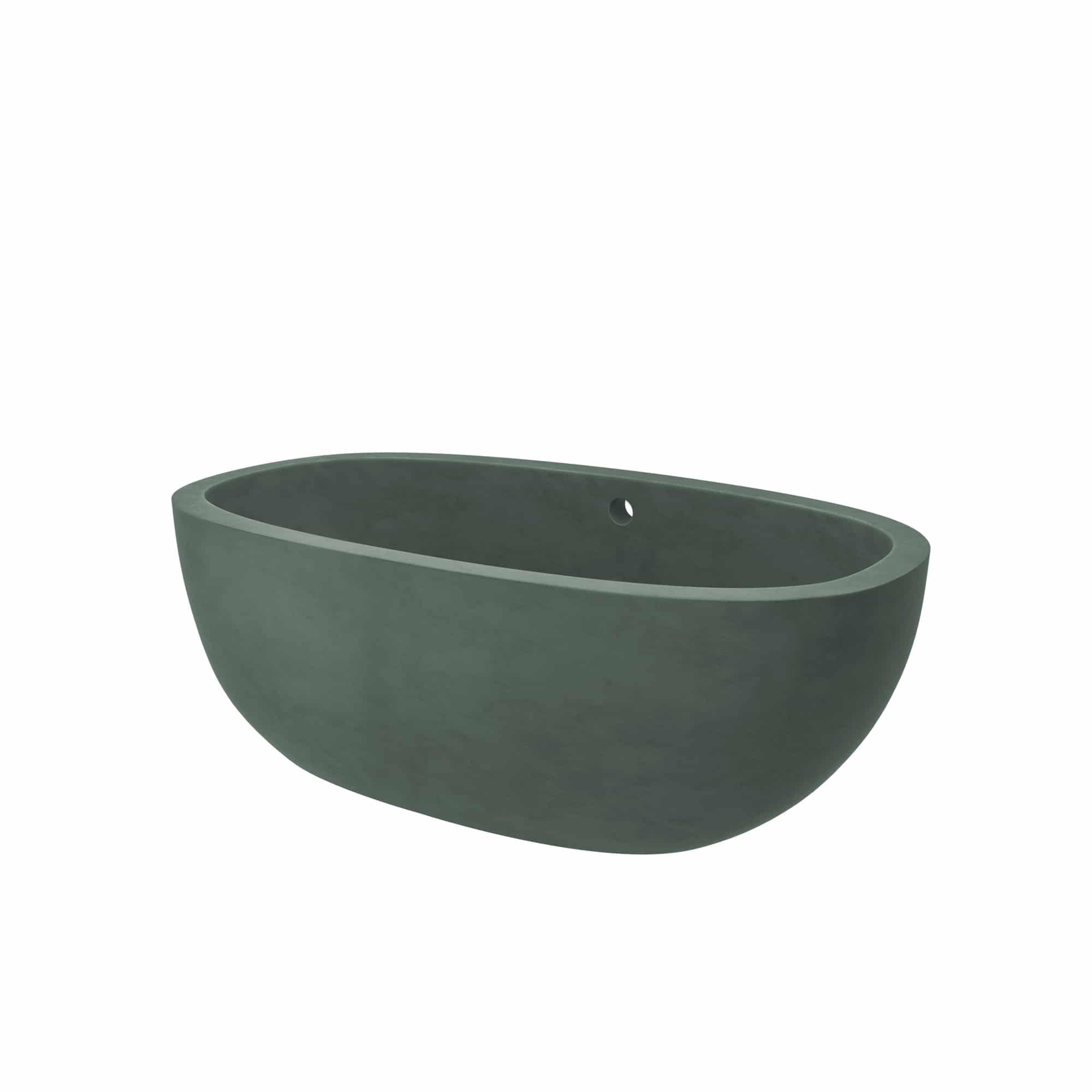 Native Trails 62" NativeStone Concrete Avalon Freestanding Bathtub, Forest, NST6236-F