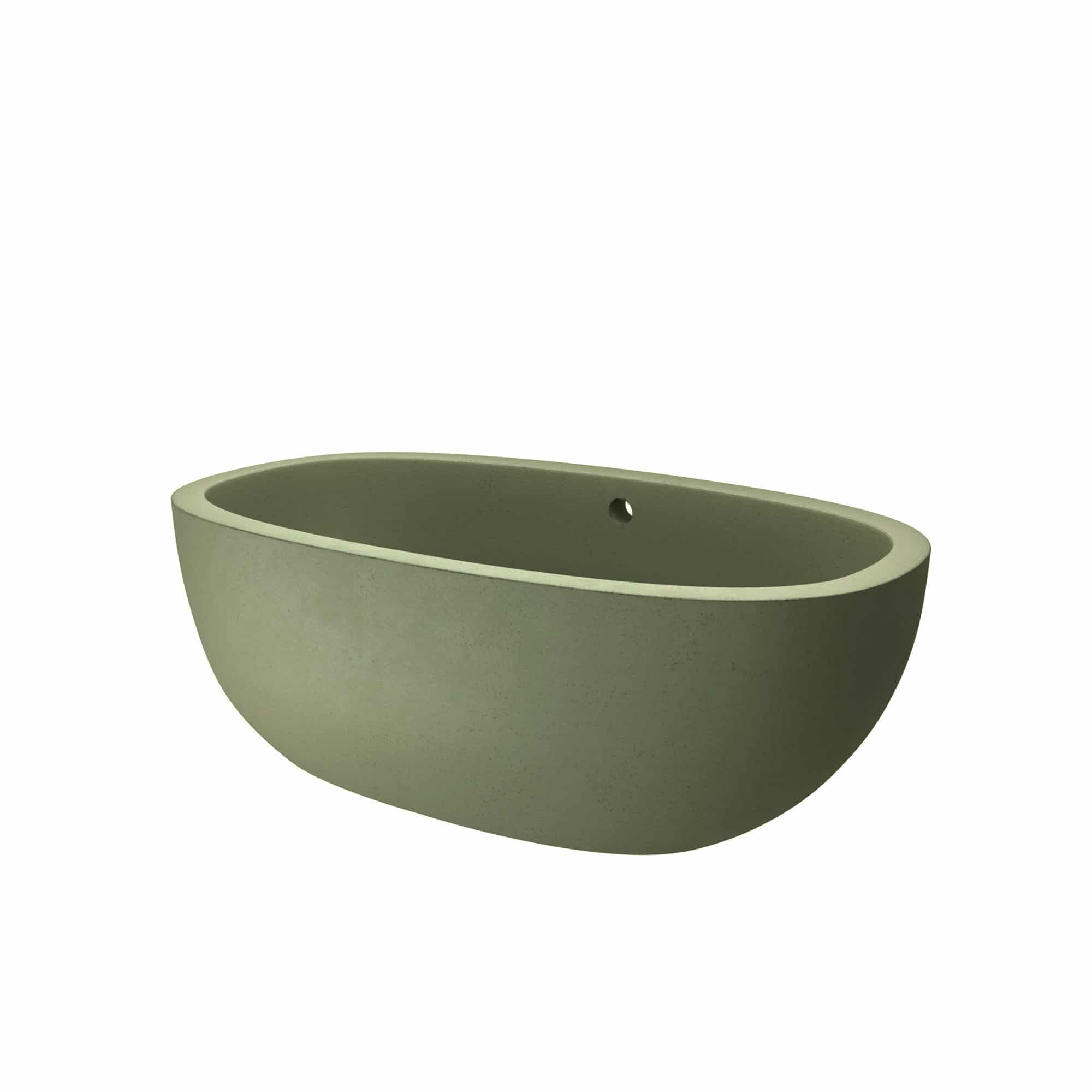 Native Trails 62" NativeStone Concrete Avalon Freestanding Bathtub, Sage, NST6236-G