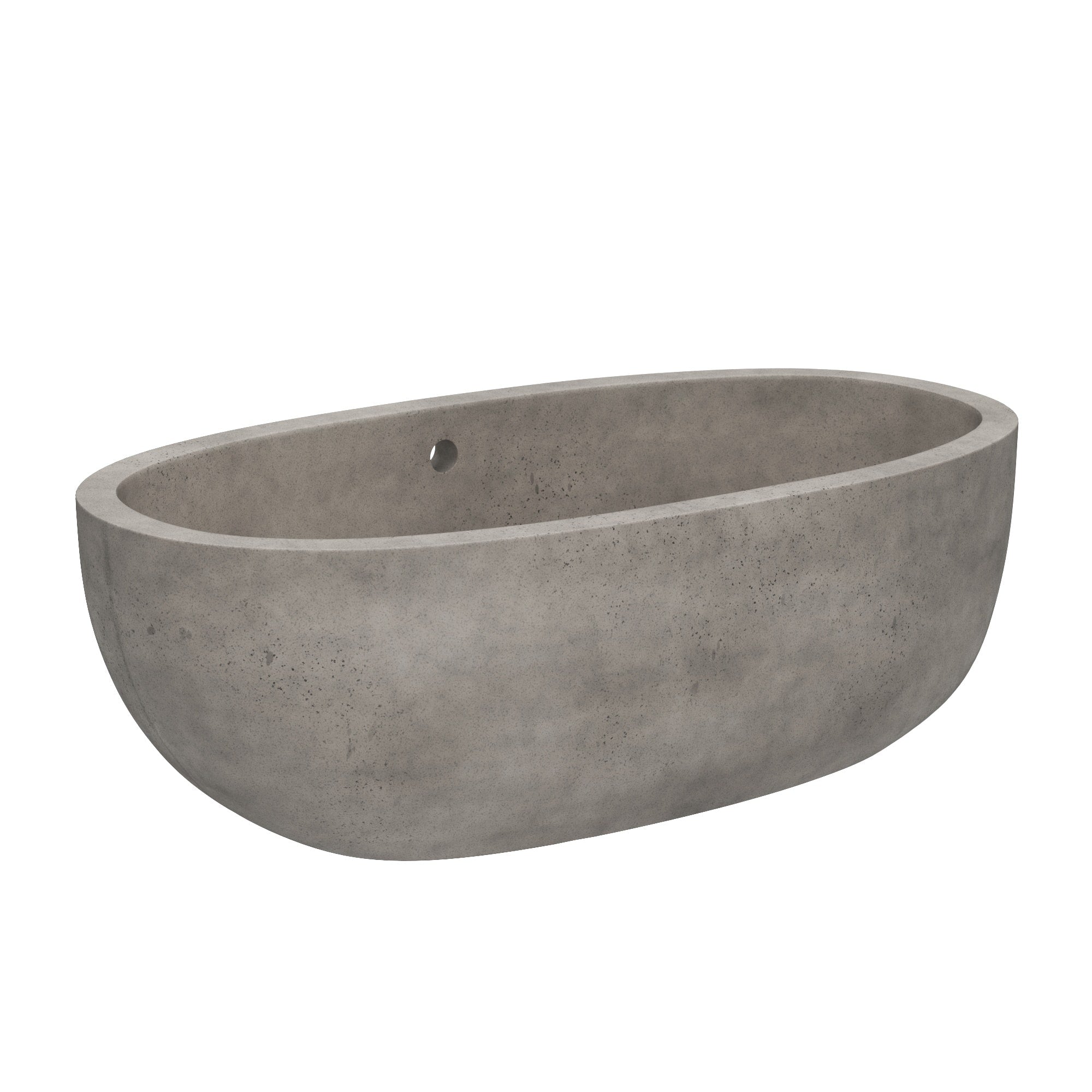 Native Trails 66" NativeStone Concrete Avalon Freestanding Bathtub, Ash, NST6636-A