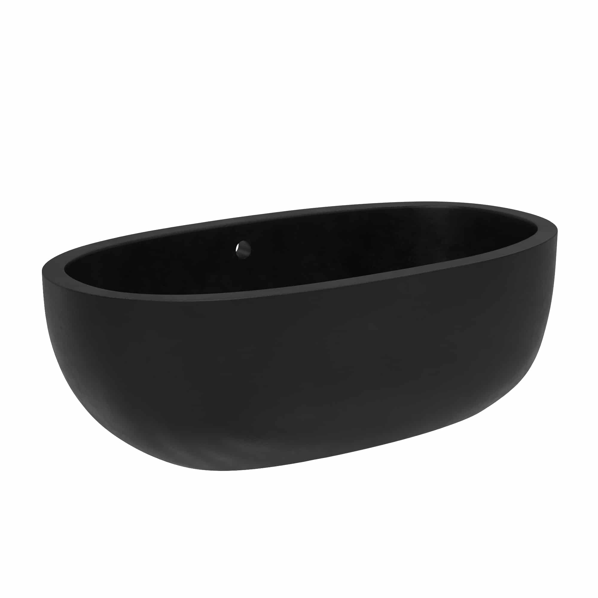 Native Trails 66" NativeStone Concrete Avalon Freestanding Bathtub, Charcoal, NST6636-C