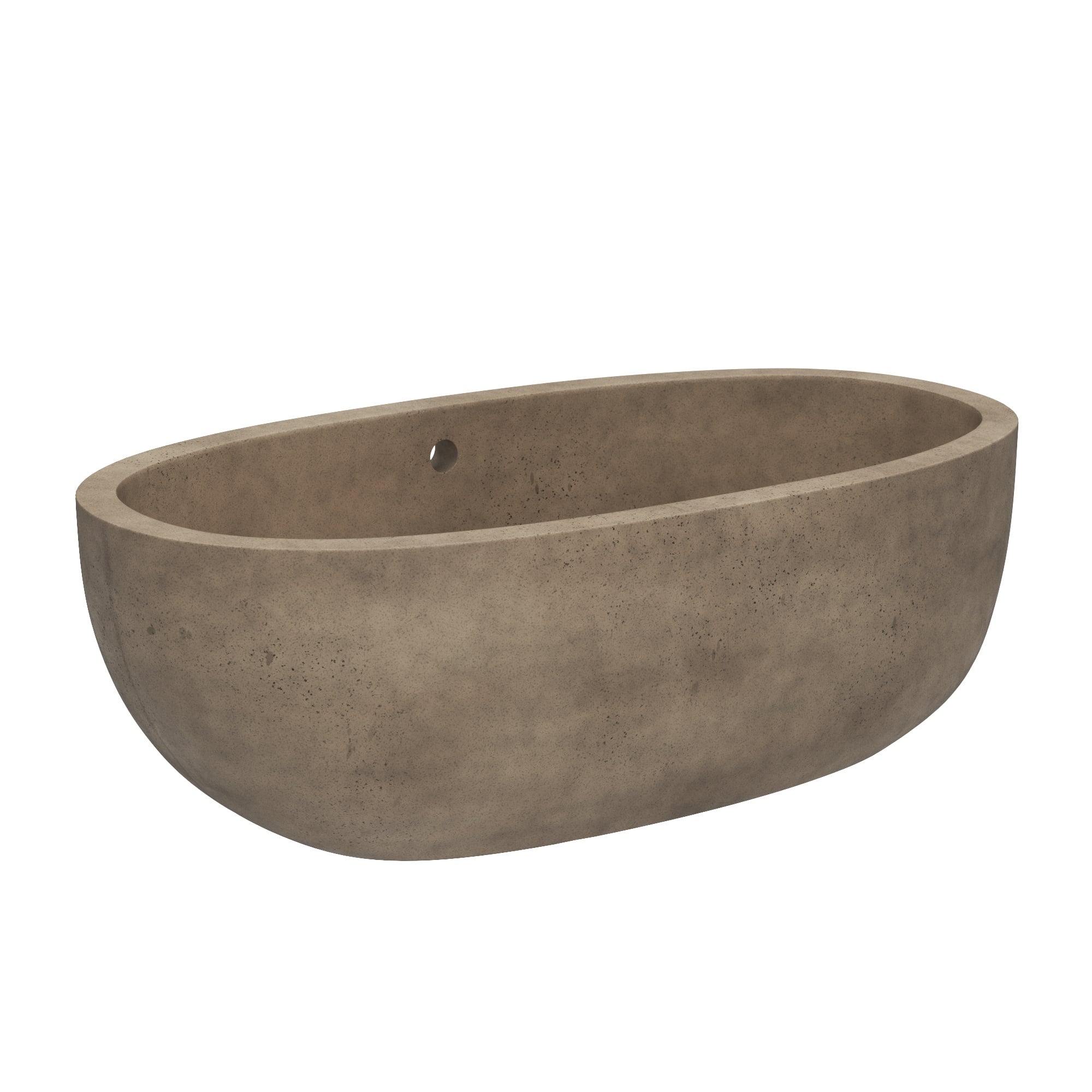 Native Trails 66" NativeStone Concrete Avalon Freestanding Bathtub, Earth, NST6636-E