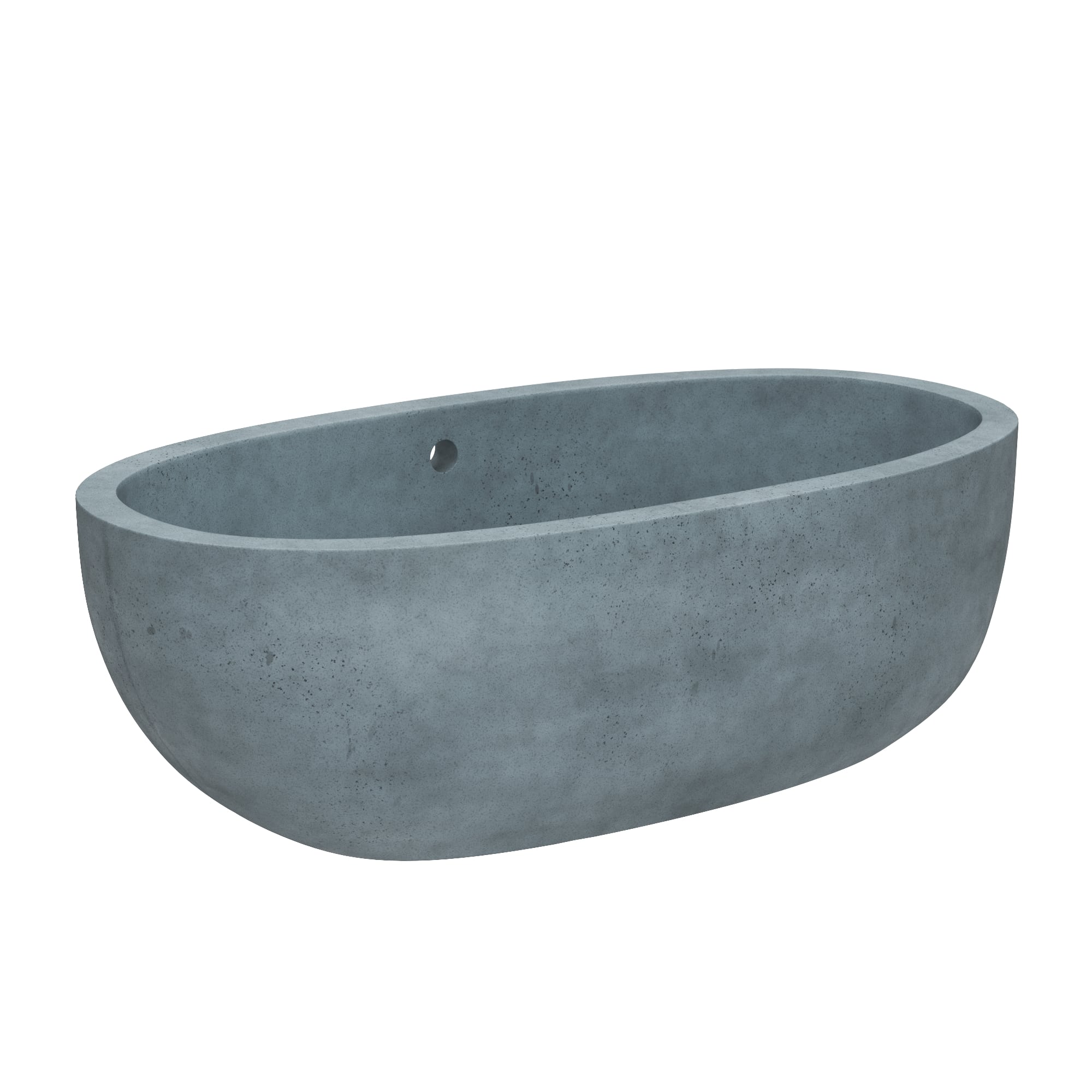 Native Trails 66" NativeStone Concrete Avalon Freestanding Bathtub, Ocean, NST6636-O