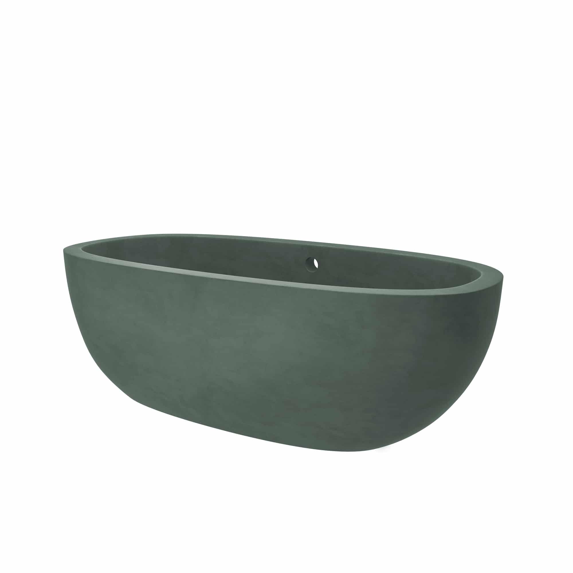 Native Trails 72" NativeStone Concrete Avalon Freestanding Bathtub, Forest, NST7236-F