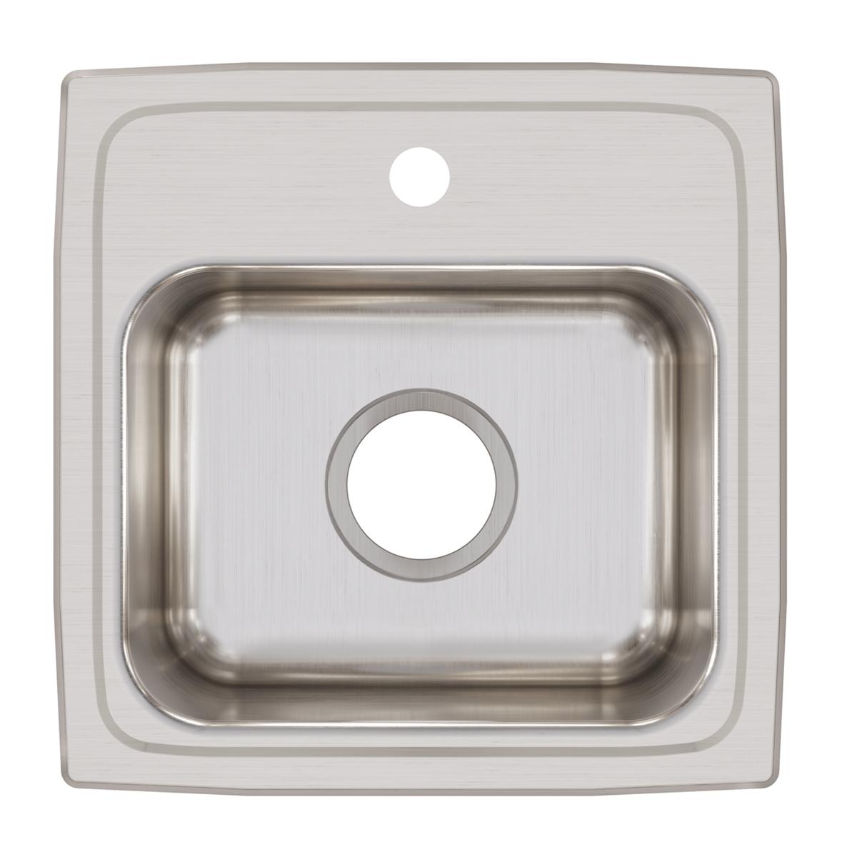Elkay Lustertone Classic 15" Rectangular Stainless Steel Bar/Prep Sink, Lustrous Satin, 1 Faucet Hole, BLRQ15161