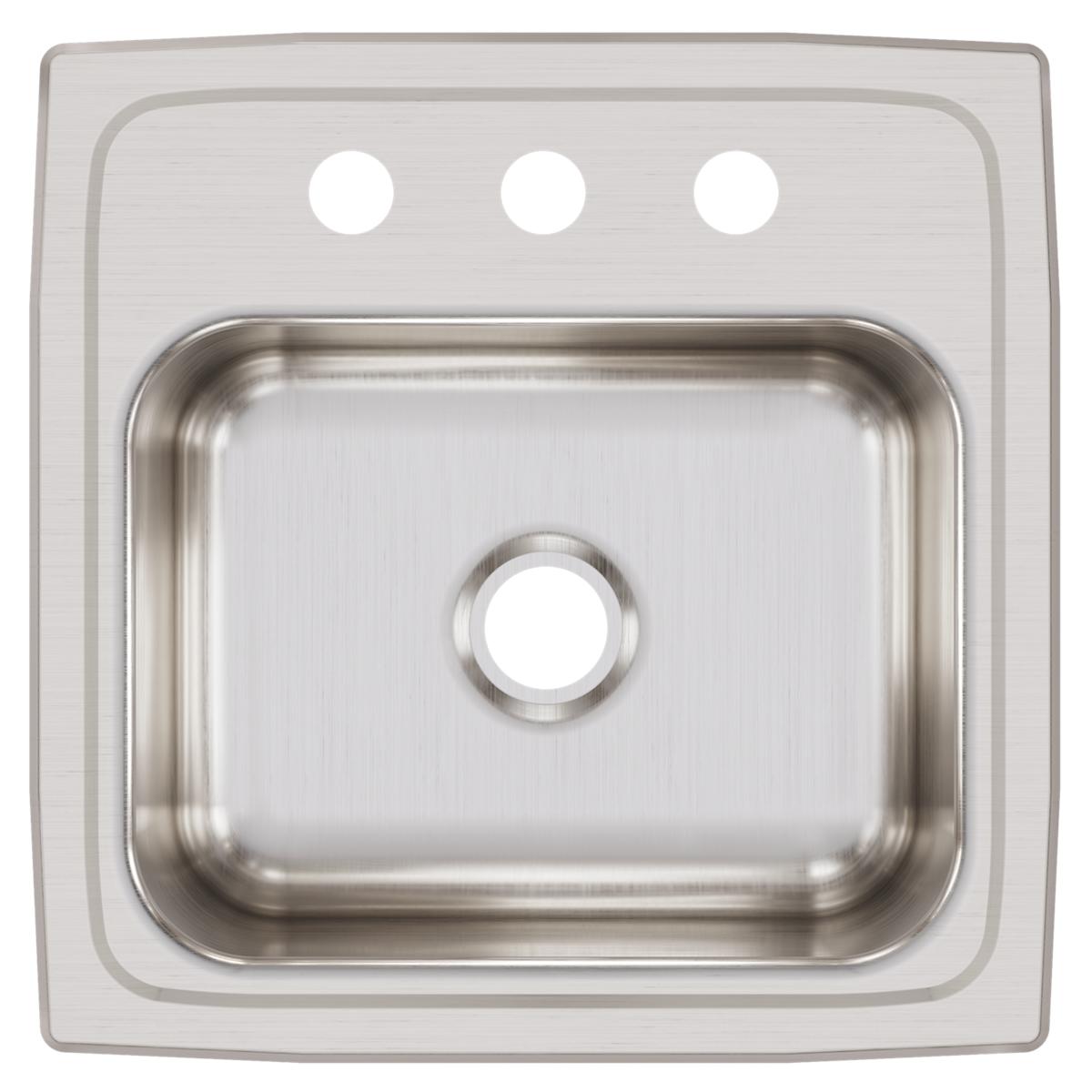 Alternate Image for Elkay Lustertone Classic 15" Rectangular Stainless Steel ADA Bar/Prep Sink, 3 Faucet Holes, BLRQ15603