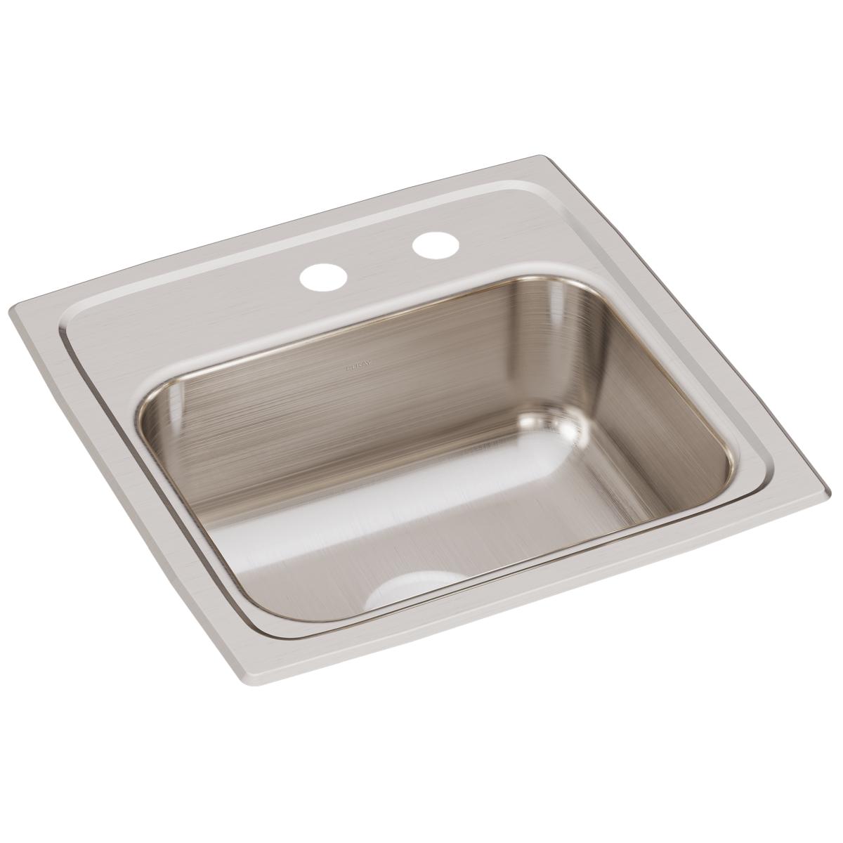 Elkay Lustertone Classic 15" Rectangular Stainless Steel ADA Bar/Prep Sink, Lustrous Satin, MR2 Faucet Holes, BLR1560MR2