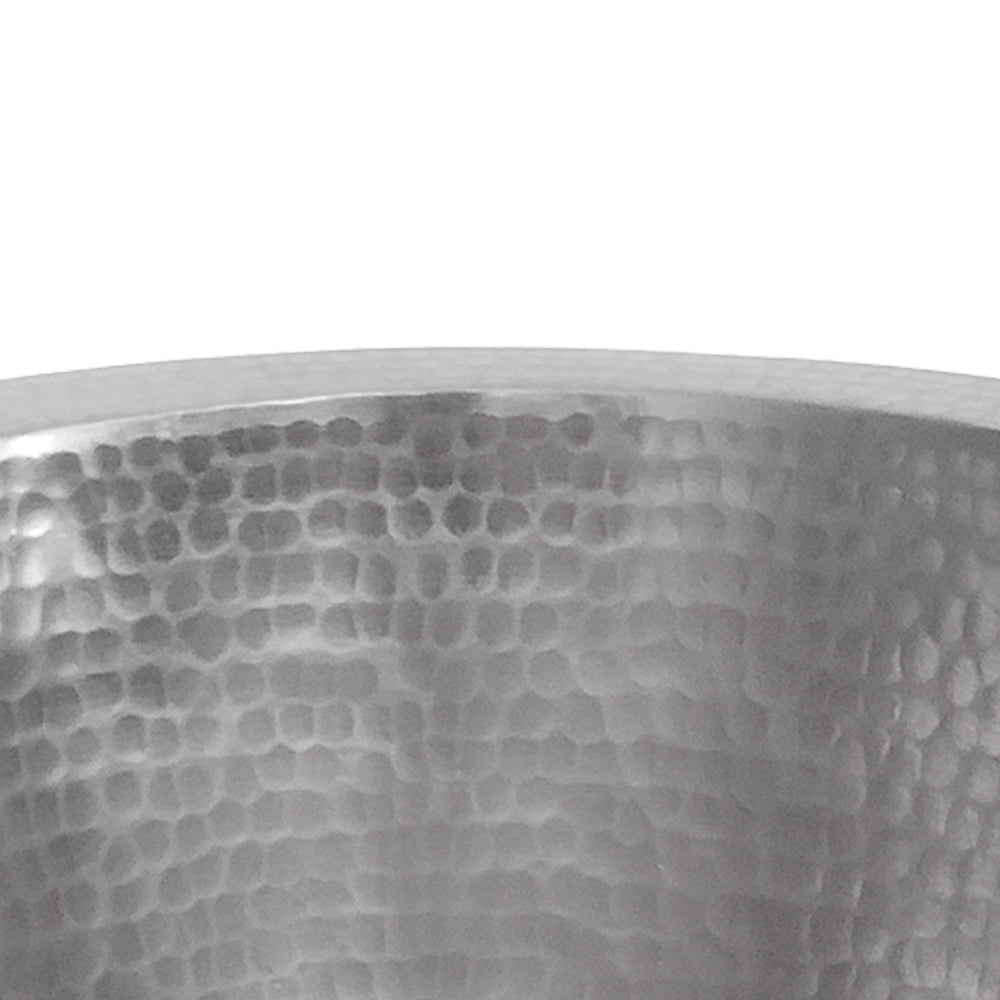 Alternate Image for Premier Copper Products 12" Round Hammered Copper Bar Sink w/ 2" Drain Opening in Nickel, Matching Drain and Accessories, BSP5_BR12EN2-B