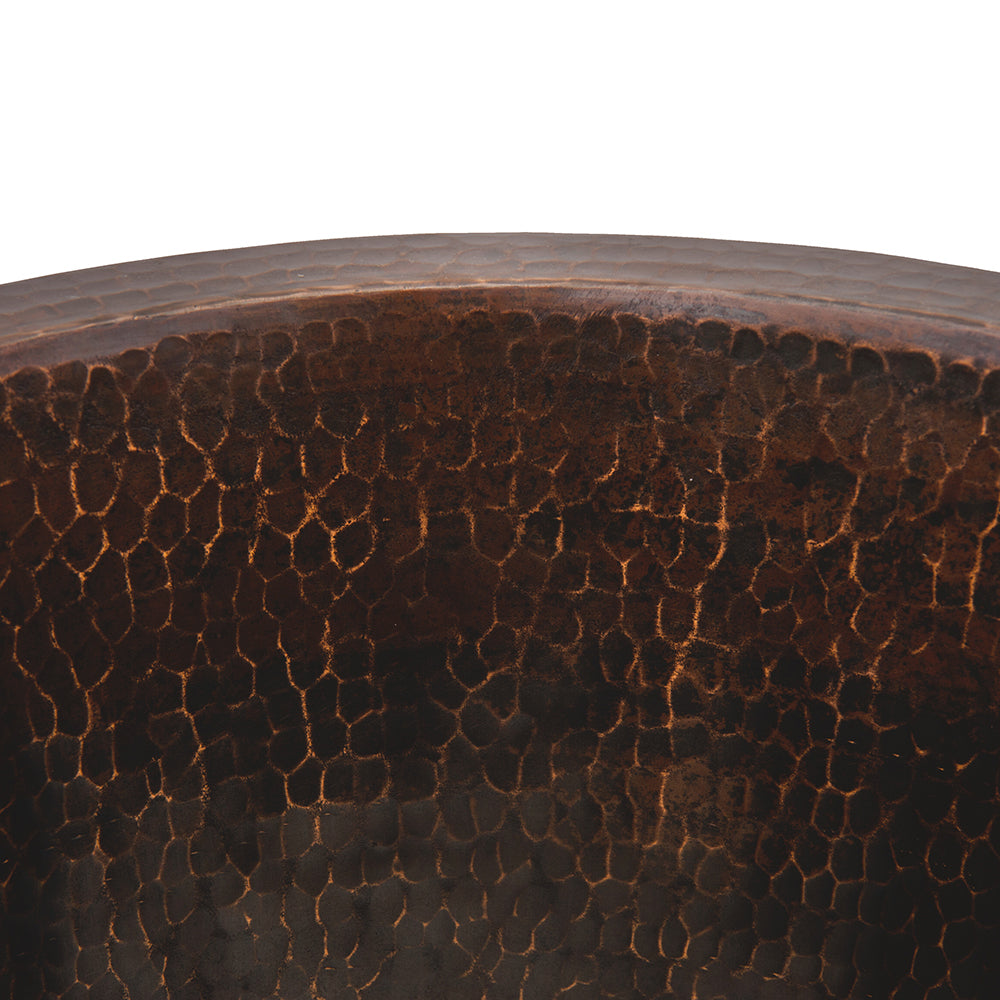 Alternate Image for Premier Copper Products 12" Round Hammered Copper Champagne Bar/Prep Sink, Matching Drain and Accessories, Oil Rubbed Bronze, BSP5_BR12WDB-B