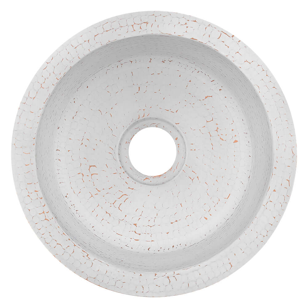 Alternate Image for Premier Copper Products 12" Round Copper Bar/Prep Sink, Glazed White, 17 Gauge, BR12WHT2