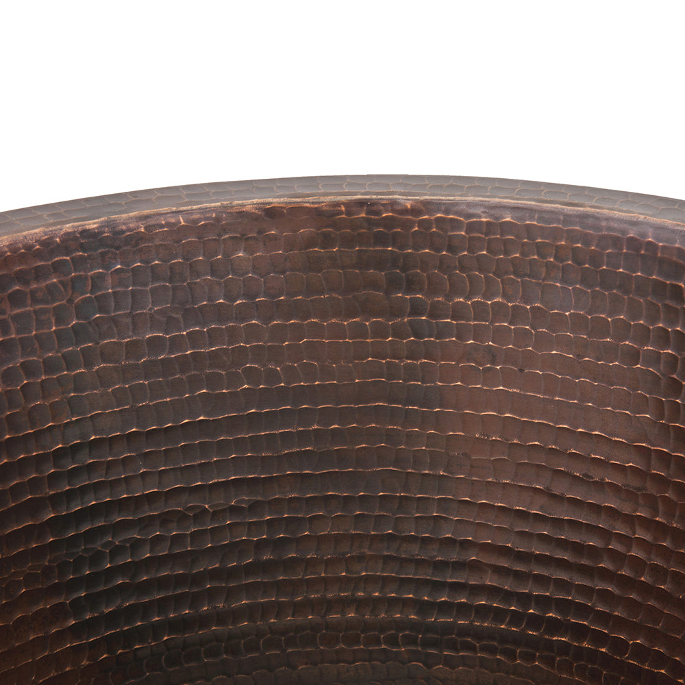 Alternate Image for Premier Copper Products 14" Round Hammered Copper Bar Sink w/ 2" Drain Opening, Matching Drain and Accessories, Oil Rubbed Bronze, BSP5_BR14DB2-B