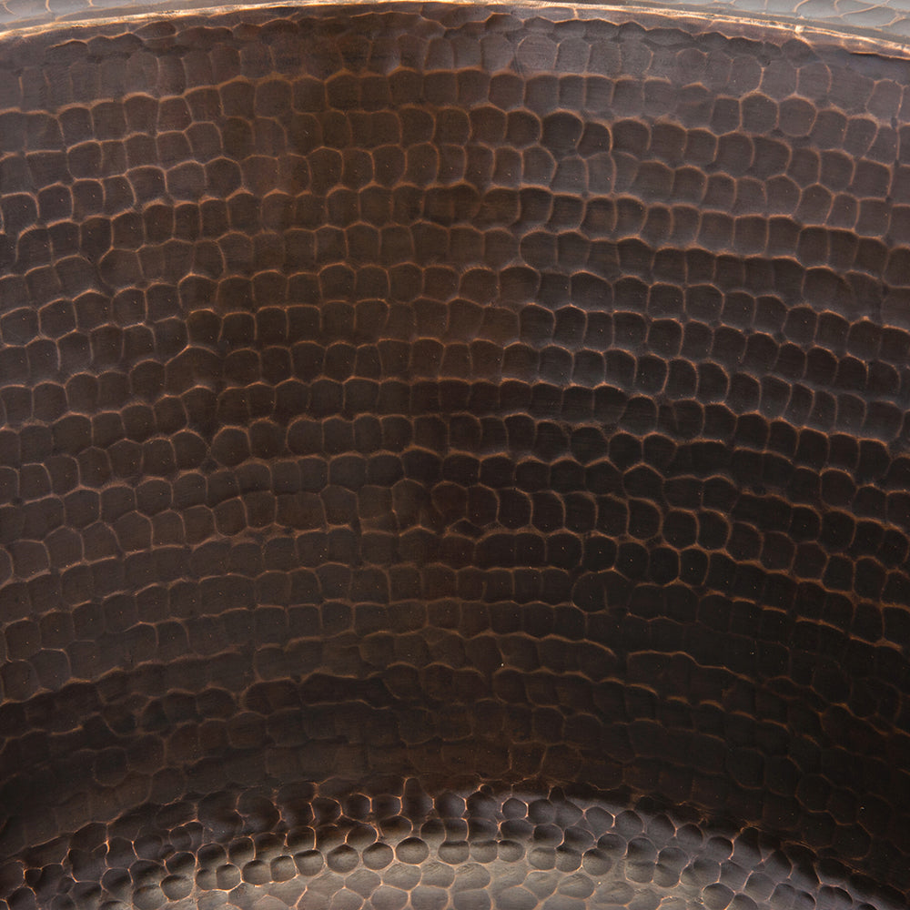 Alternate Image for Premier Copper Products 17" Large Round Hammered Copper Bar/Prep Sink, Matching Drain and Accessories, Oil Rubbed Bronze, BSP5_BR17DB-D