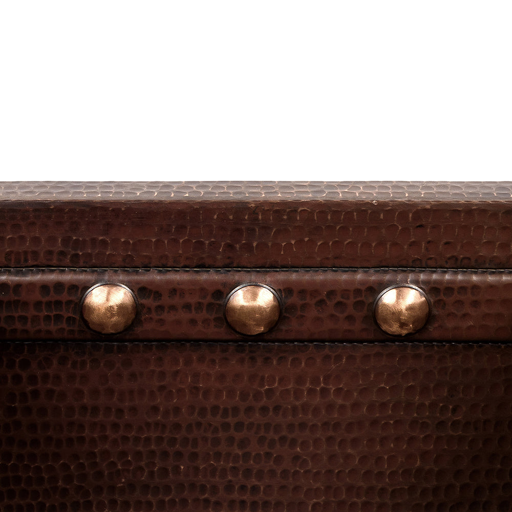 Alternate Image for Premier Copper Products 16" Gourmet Rectangular Hammered Copper Bar/Prep Sink w/ Barrel Strap Design, Matching Drain and Accessories, Oil Rubbed Bronze, BSP5_BREC16DBBS-D