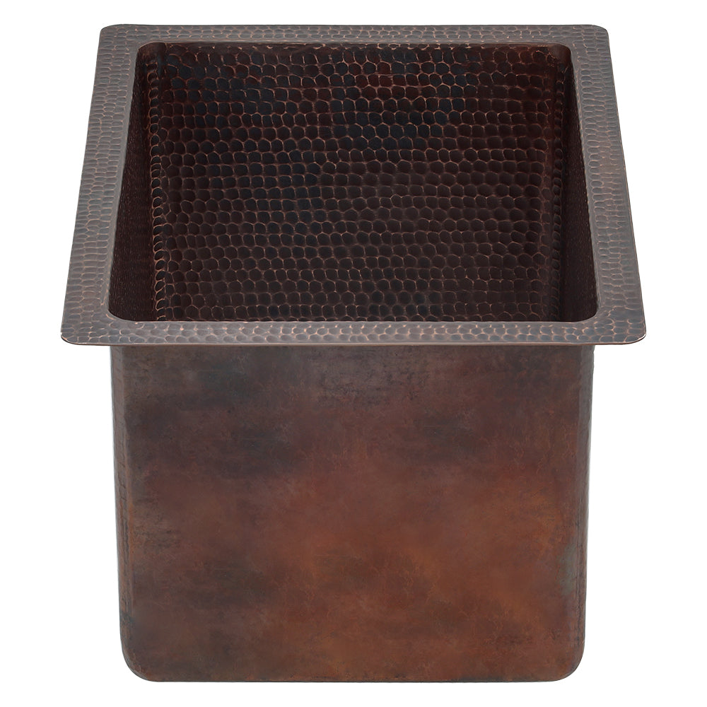 Alternate Image for Premier Copper Products 17" Rectangle Copper Bar/Prep Sink, Oil Rubbed Bronze, 14 Gauge, BREC1713DB