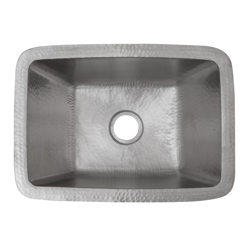 Alternate Image for Premier Copper Products 17" Rectangle Copper Bar Sink in Nickel w/ 2" Drain Opening, Matching Drain and Accessories, BSP5_BRECEN2-B