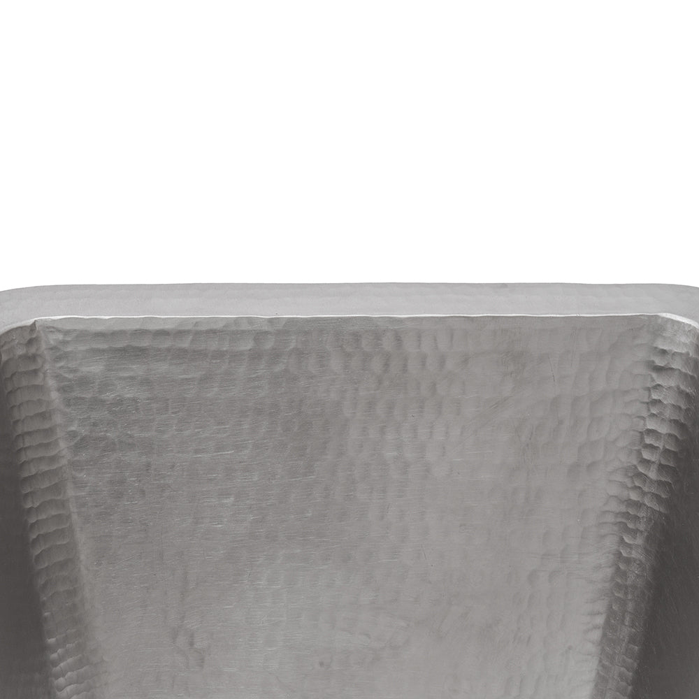 Alternate Image for Premier Copper Products 17" Rectangle Copper Prep Bar Sink in Nickel w/ 3.5" Drain Opening, Matching Drain and Accessories, BSP5_BRECEN3-D