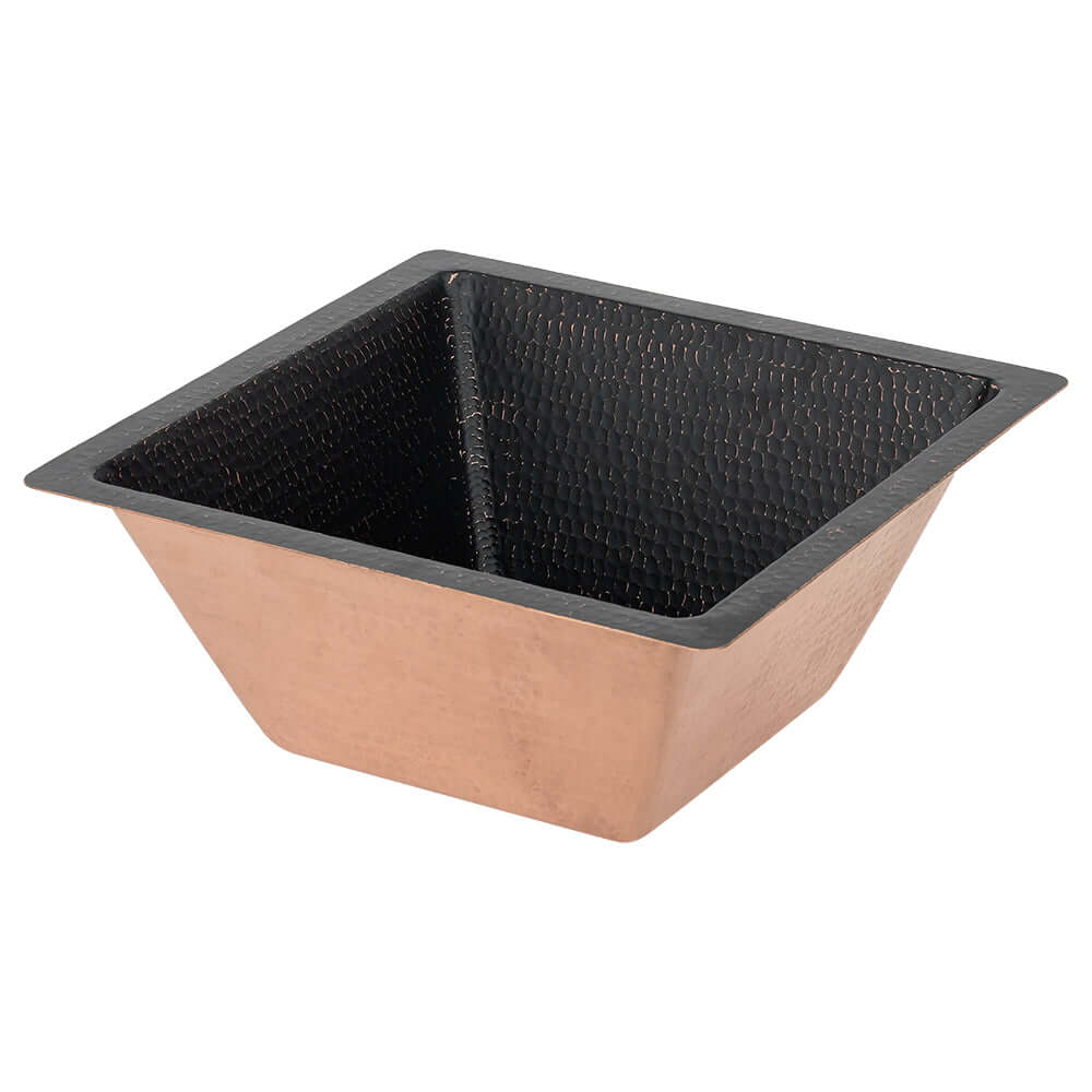 Alternate Image for Premier Copper Products 15" Square Copper Bar/Prep Sink, Glazed Black, 16 Gauge, BS15BLK2