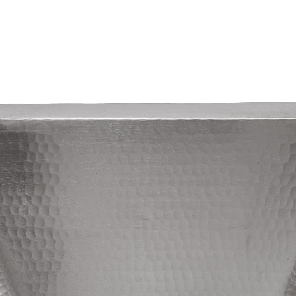 Alternate Image for Premier Copper Products 15" Square Hammered Copper Bar/Prep Sink in Nickel w/ 2" Drain Opening, Matching Drain and Accessories, BSP5_BS15EN2-B