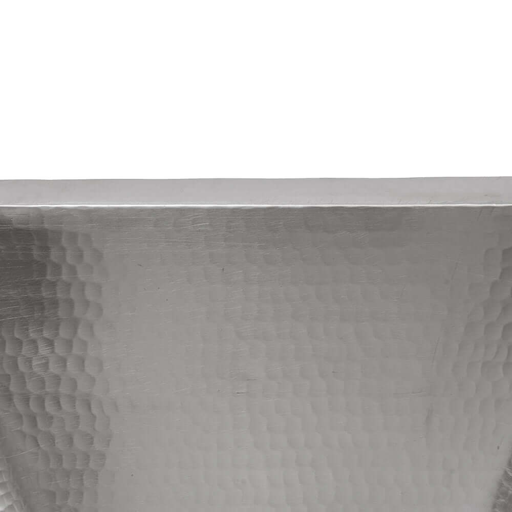 Alternate Image for Premier Copper Products 15" Square Hammered Copper Bar/Prep Sink in Nickel w/ 2" Drain Opening, Matching Drain and Accessories, BSP5_BS15EN2-B