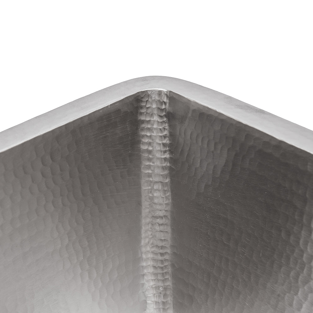 Alternate Image for Premier Copper Products 15" Square Hammered Copper Bar/Prep Sink in Nickel w/ 2" Drain Opening, Matching Drain and Accessories, BSP5_BS15EN2-B