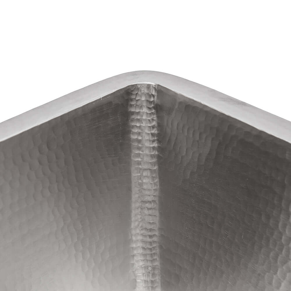Alternate Image for Premier Copper Products 15" Square Hammered Copper Bar/Prep Sink in Nickel w/ 2" Drain Opening, Matching Drain and Accessories, BSP5_BS15EN2-B