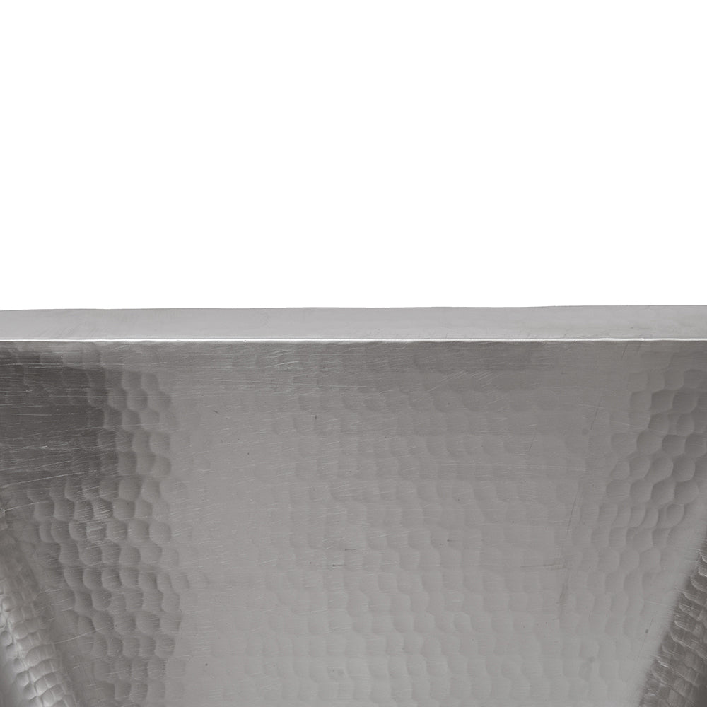 Alternate Image for Premier Copper Products 15" Square Hammered Copper Bar/Prep Sink in Nickel w/ 3.5" Drain Opening, Matching Drain and Accessories, BSP5_BS15EN3-G