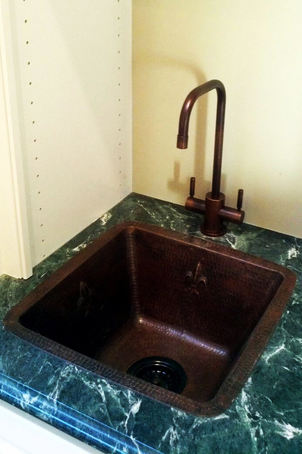 Alternate Image for Premier Copper Products 15" Copper Bar/Prep Sink, Oil Rubbed Bronze, BS15FDB3