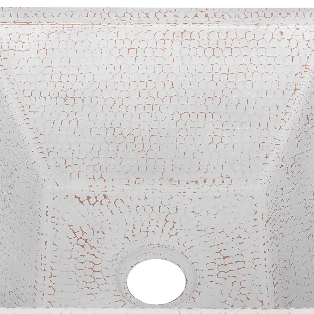 Alternate Image for Premier Copper Products 15" Square Copper Bar/Prep Sink, Glazed White, 16 Gauge, BS15WHT2